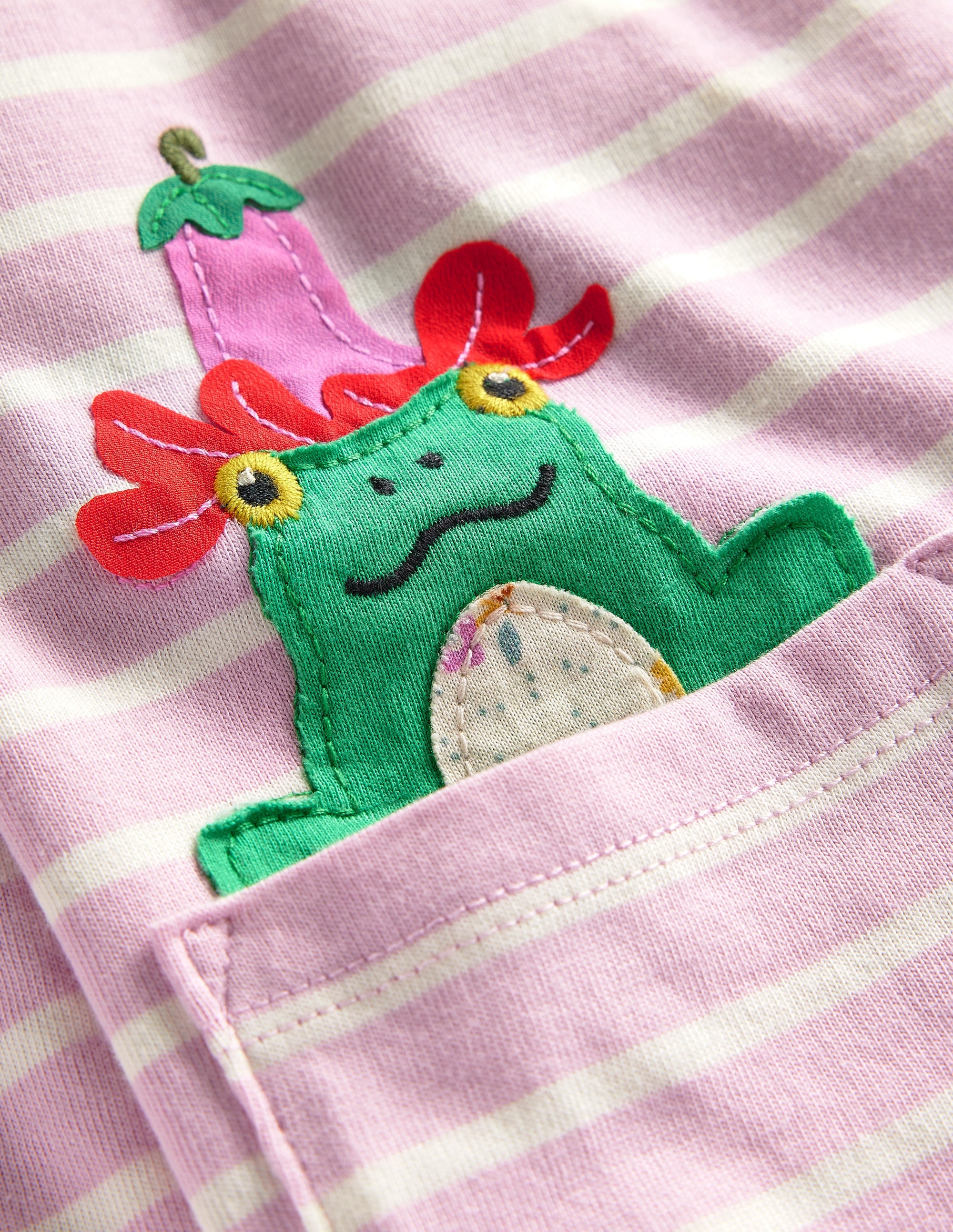  Appliqué Jersey Tunic-Sugared Almond Pink/Ivory、mySite、ashleygrahame