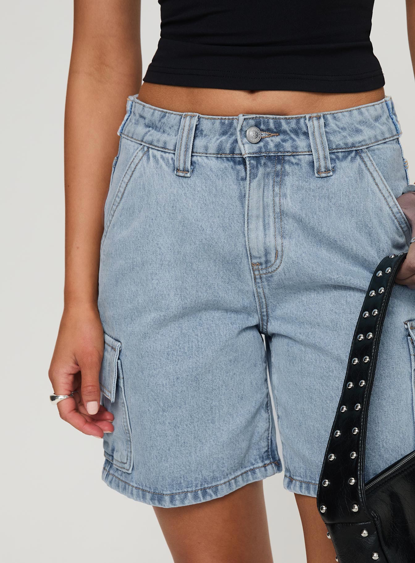 Mika Carpenter Denim Shorts Light Wash、mySite、solidvoid