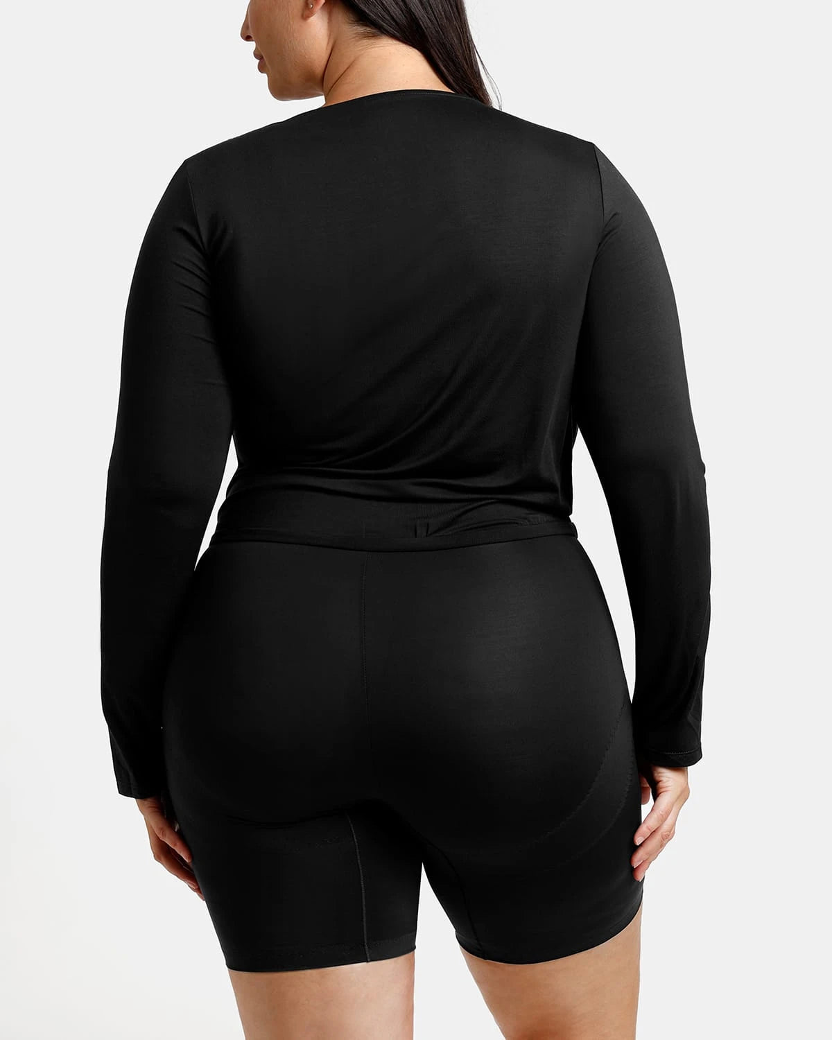 Built-In Shapewear 2-in-1 Overlapping V-Neck Top、mySite、bengalsvssteelers