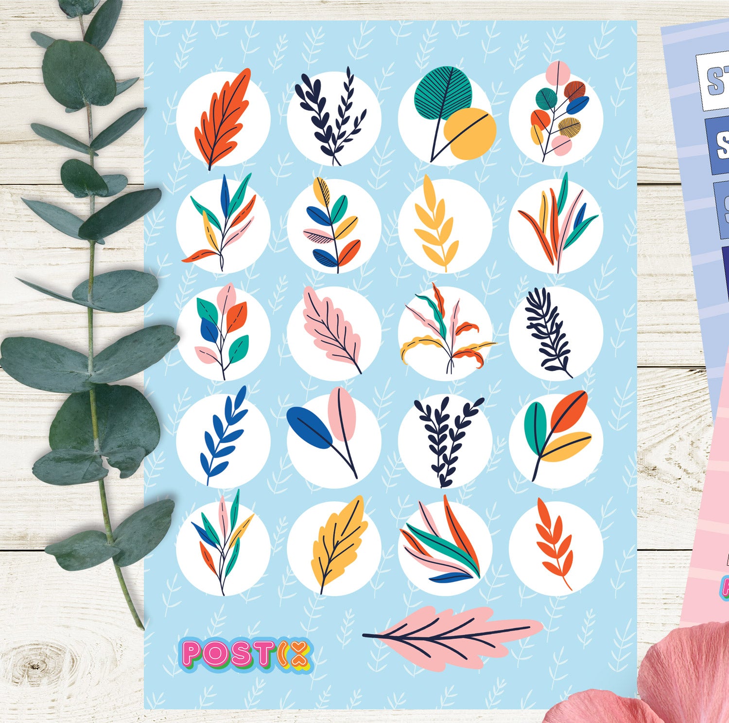  Eucalyptus Leaves Sticker Sheet、mySite、ghnorth