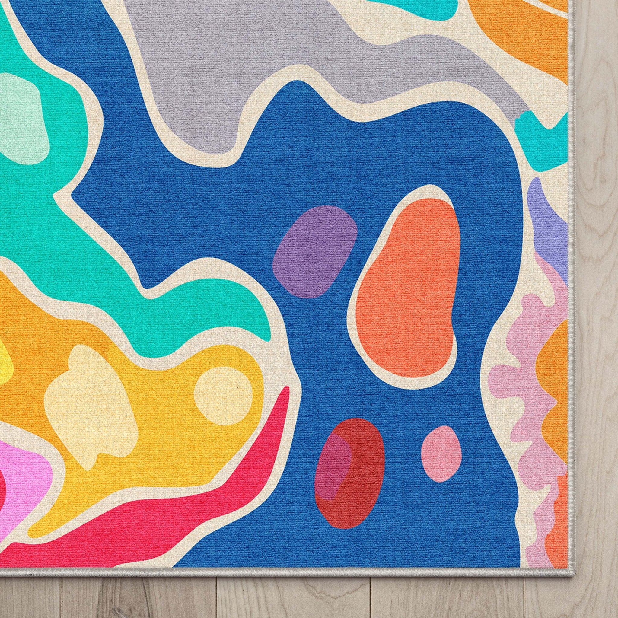 Crayola Modern Whimsy Waves Color Mix Multi-Color Area Rug By Well Woven、mySite、gigharbornorthrealestate