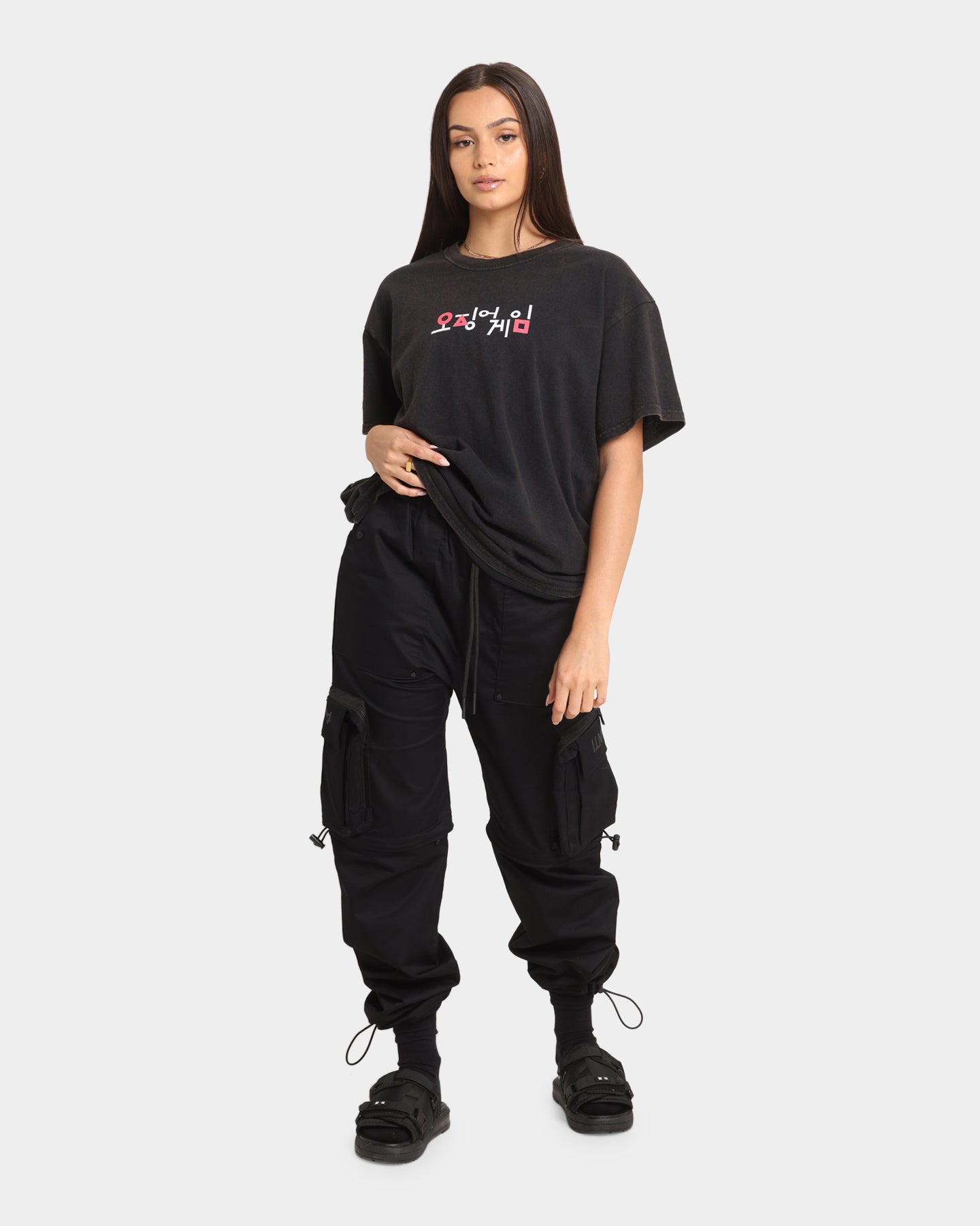 Goat Crew X Squid Game Logo Vintage T-Shirt Black Wash、mySite、zt4zffjzw