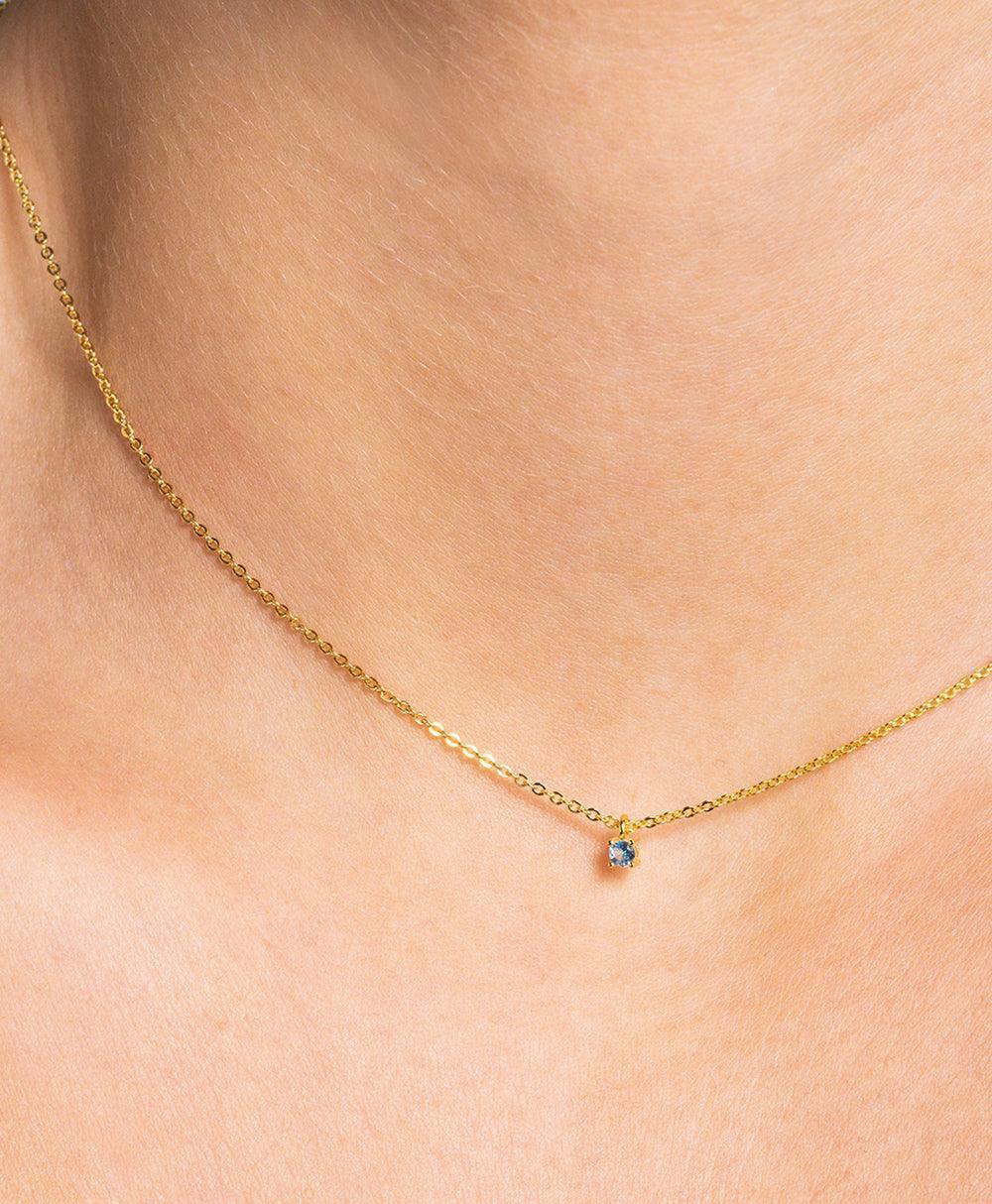  Rosa Necklace Blue 18ct Gold Plated