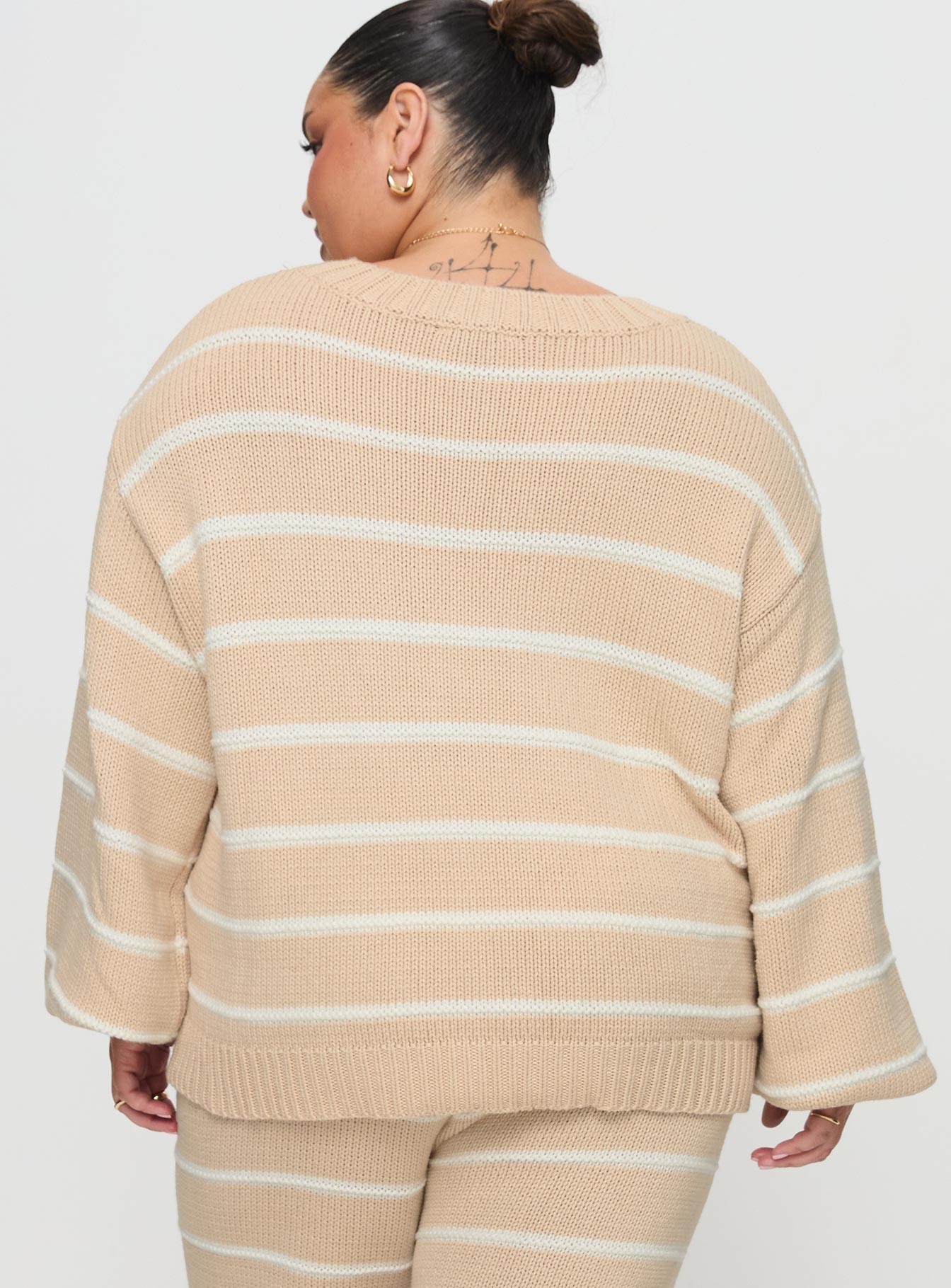 Read Your Mind Knit Sweater Cream Stripe、mySite、solidvoid