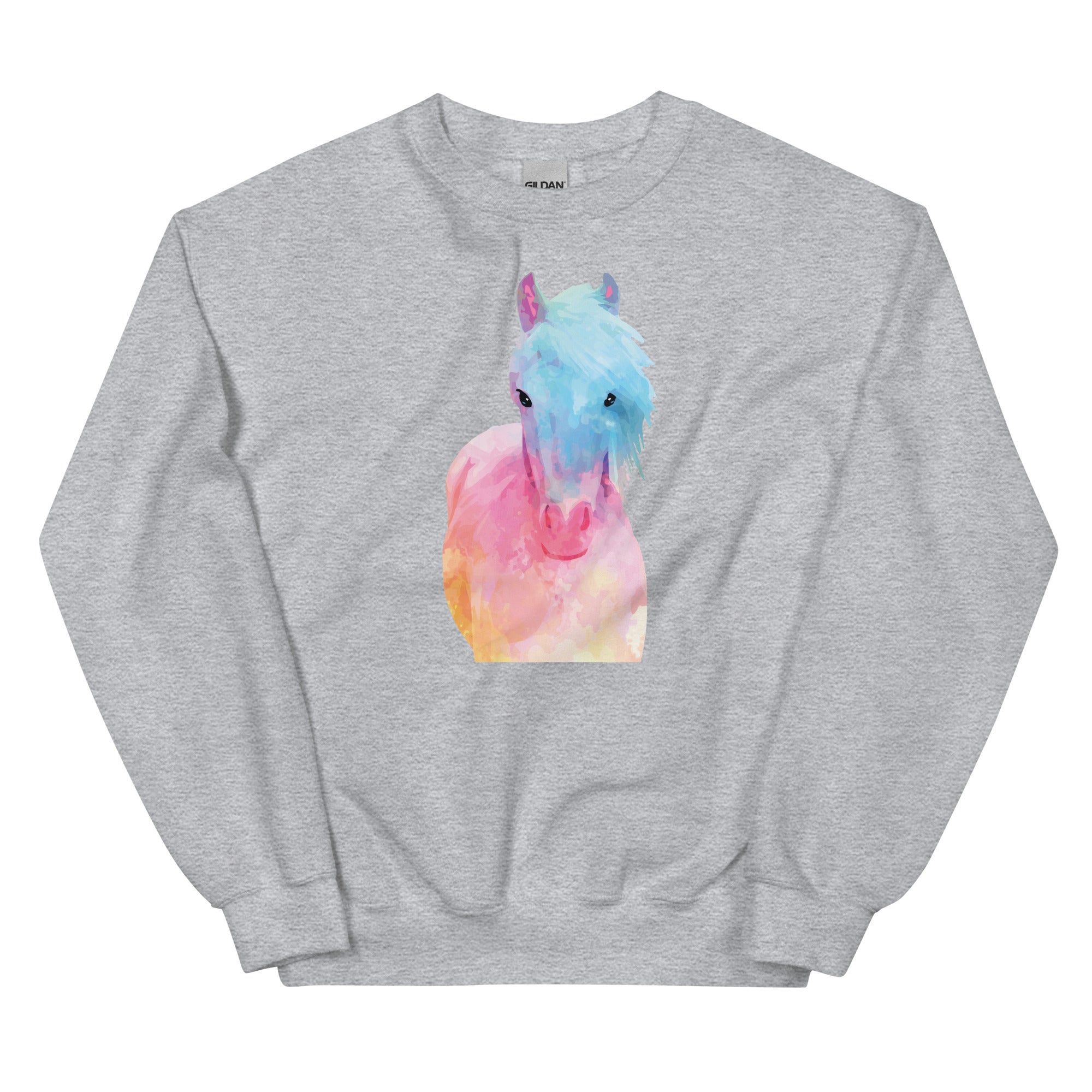 Horse in Sweet Pastels Crewneck Sweatshirt、mySite、camillekostekn