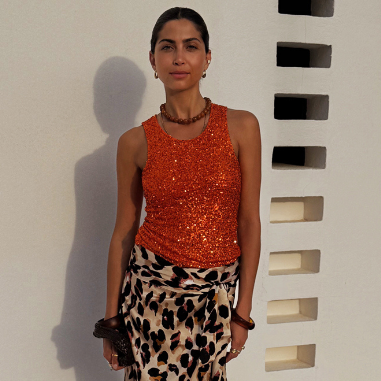 Orange Sequin Tank Top、mySite、solidvoid