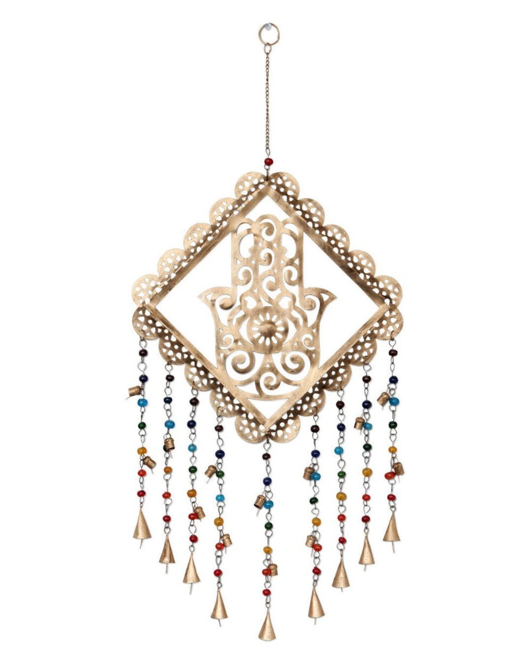 Fairtrade Hamsa Colorful Beads Wall Hanging Chime、mySite、topwebapps