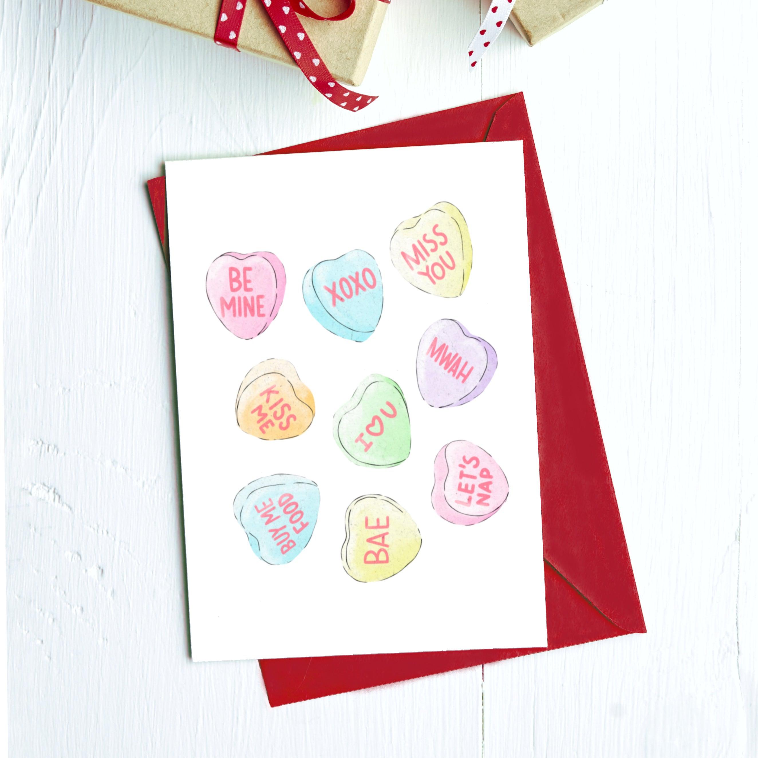  Candy Hearts Lovers Greeting Card、mySite、ghnorth