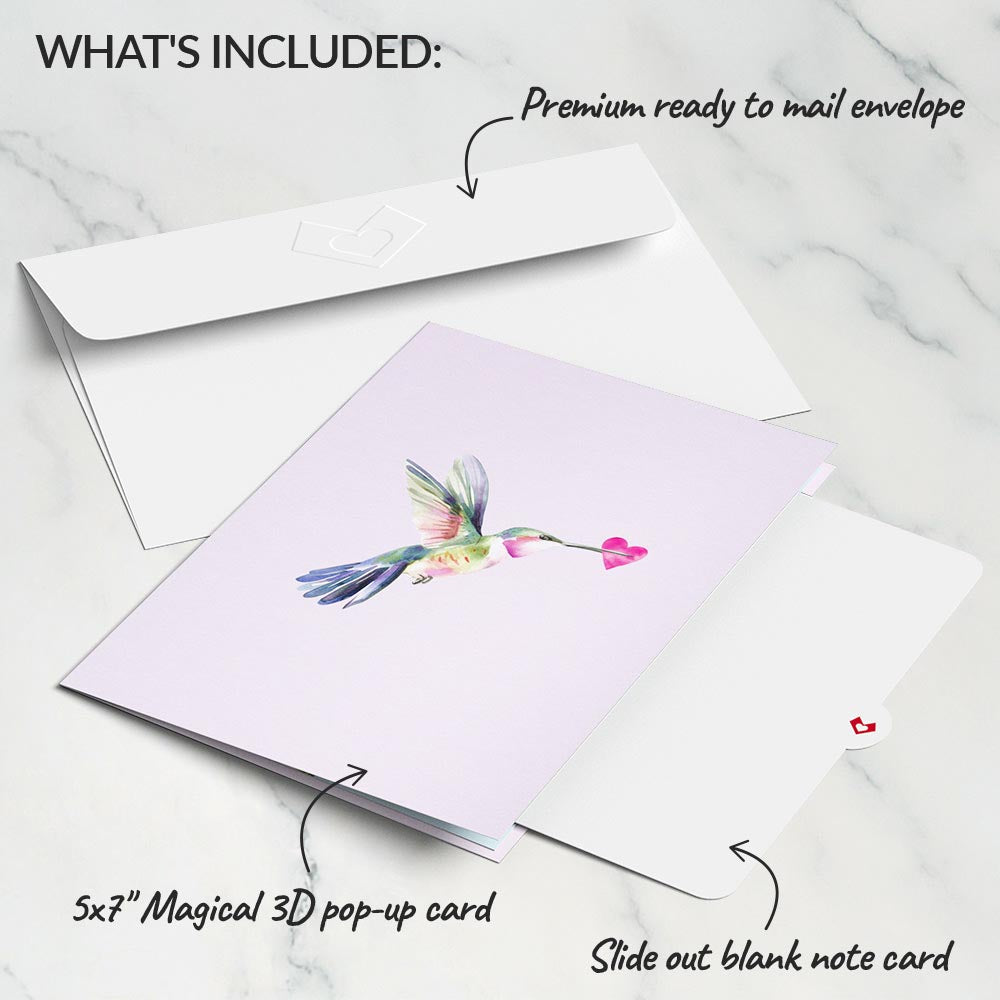 Love in Bloom Hummingbird Pop-Up Card、mySite、solidvoid