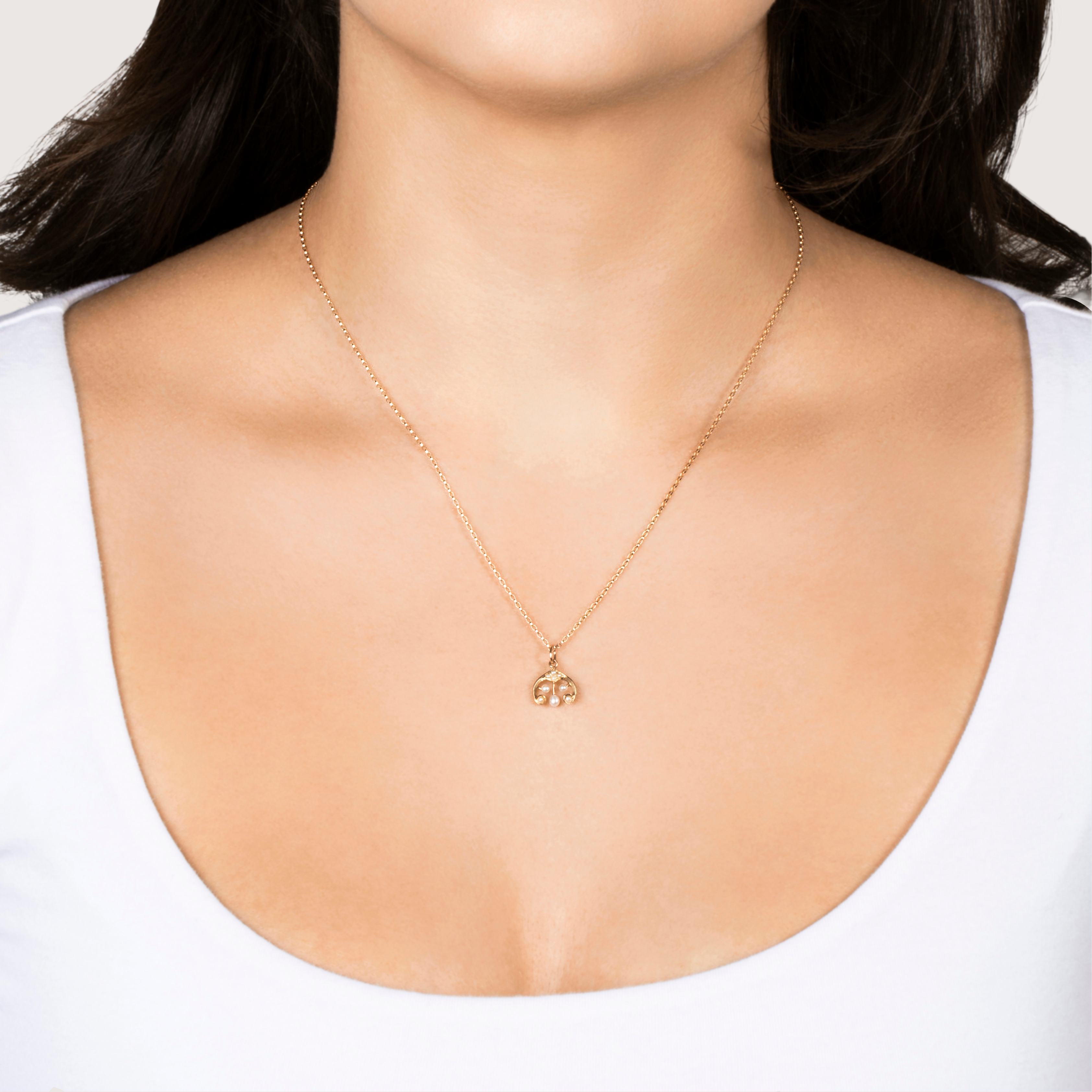 Antique Art Nouveau 14k Yellow Gold Pearl Pendant、mySite、hinf8tx79