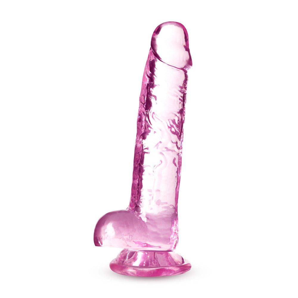 Naturally Yours By Blush® | Realistic Rose 7-Inch Long Dildo With Balls & Suction Cup Base、mySite、bottomscart