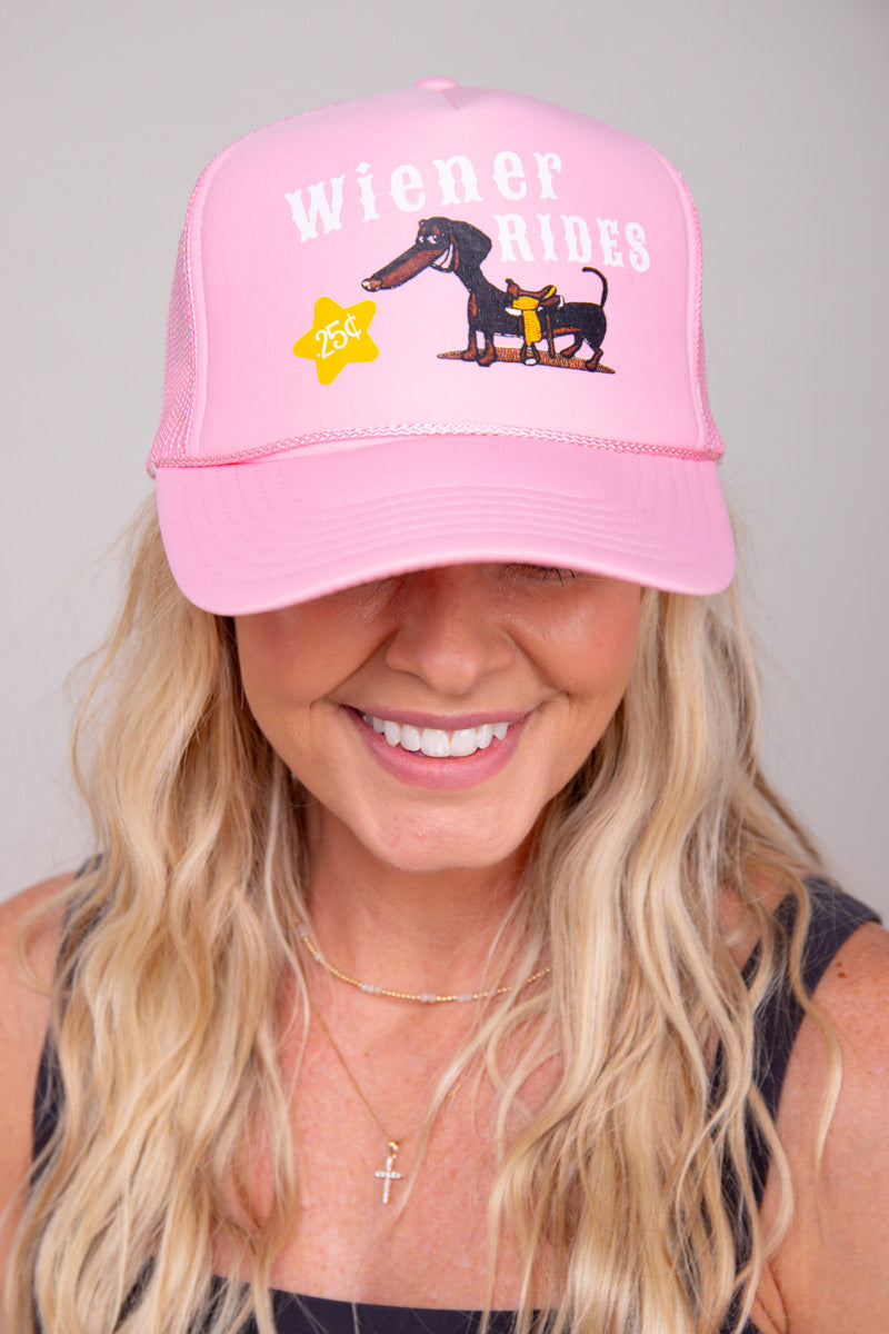 Wiener Rides .25 cents Trucker Hat - Pink、mySite、hinf8tx79