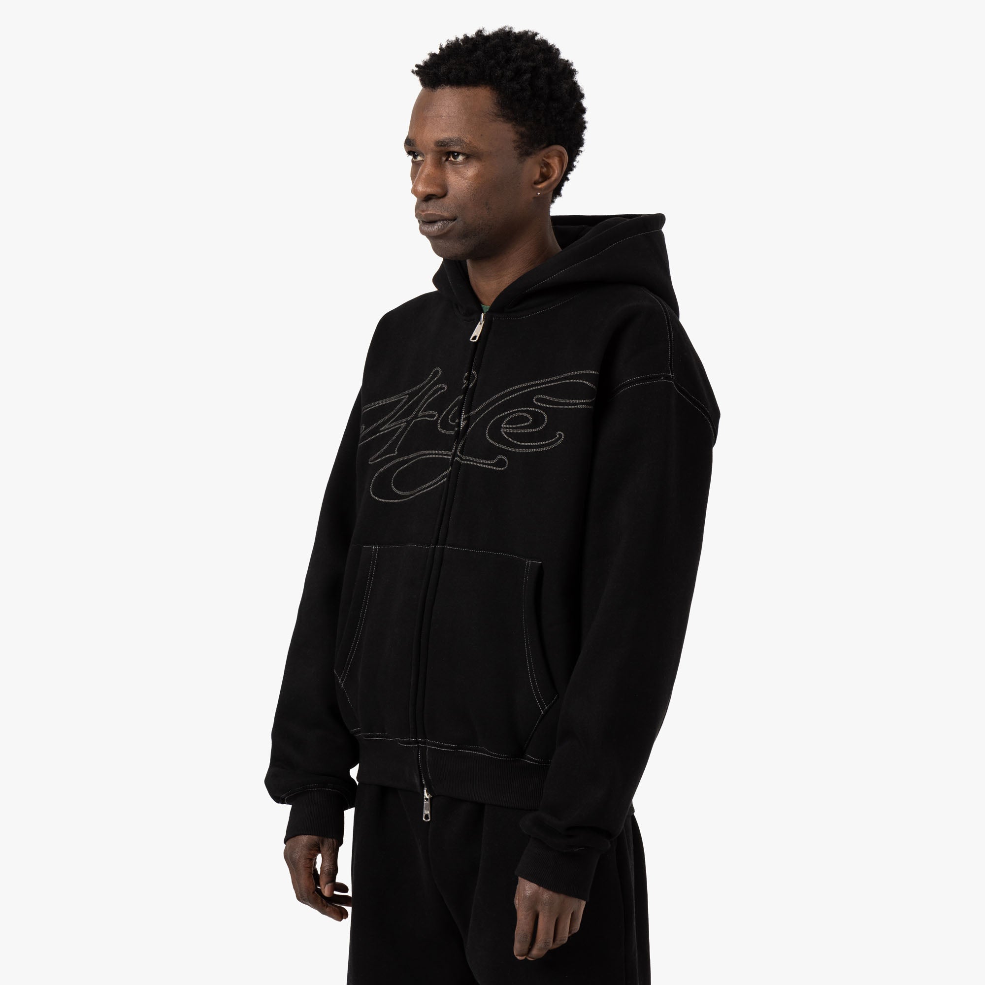  4YE Signature Zip Hoodie / Black / Grey、mySite、merchandisen