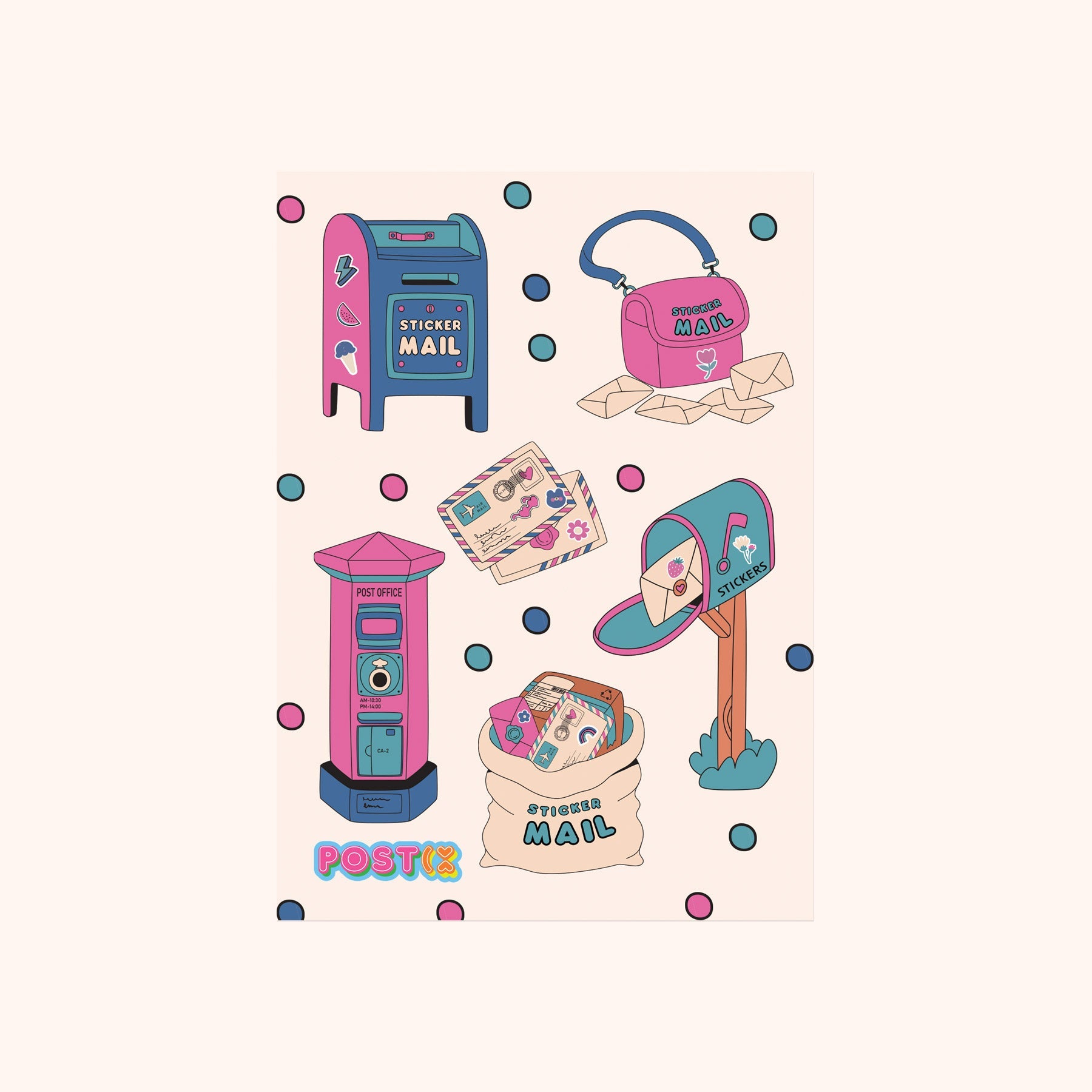  Sticker Mail Sticker Sheet、mySite、ghnorth