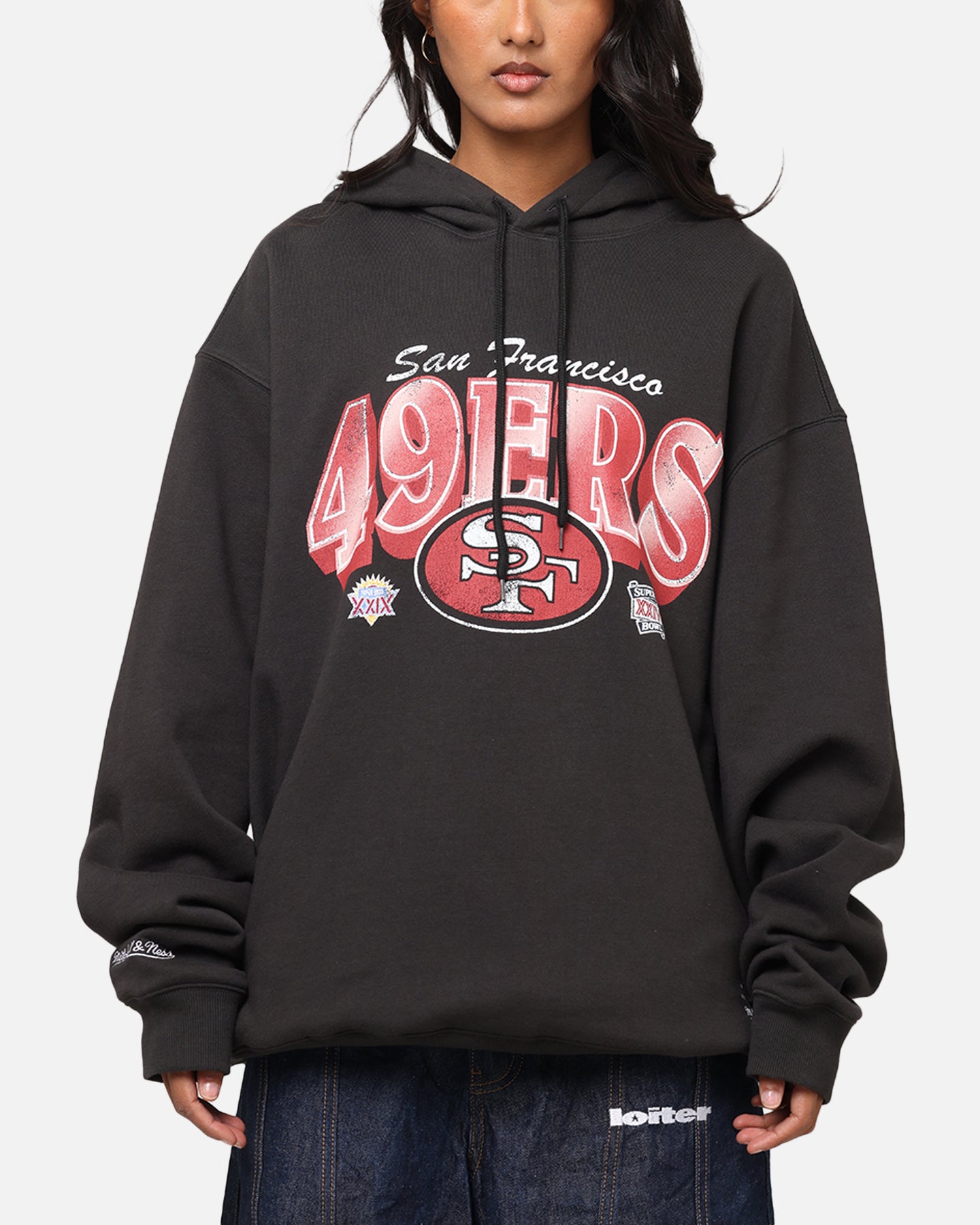 Mitchell & Ness San Francisco 49ers Arch Hoodie Faded Black、mySite、zt4zffjzw