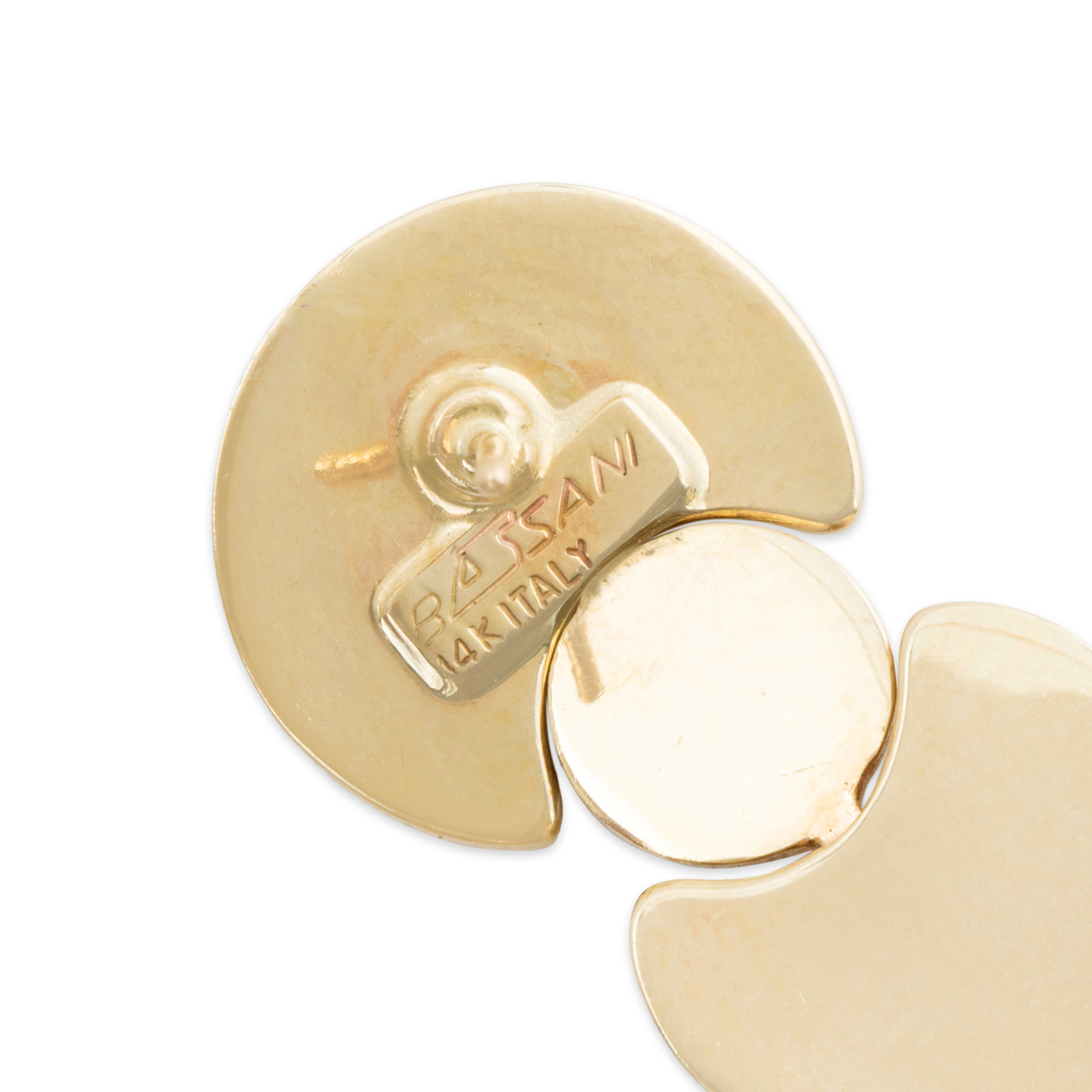 Vintage Large Italian 14k Yellow & White Gold Chic Doorknocker Earrings、mySite、hinf8tx79