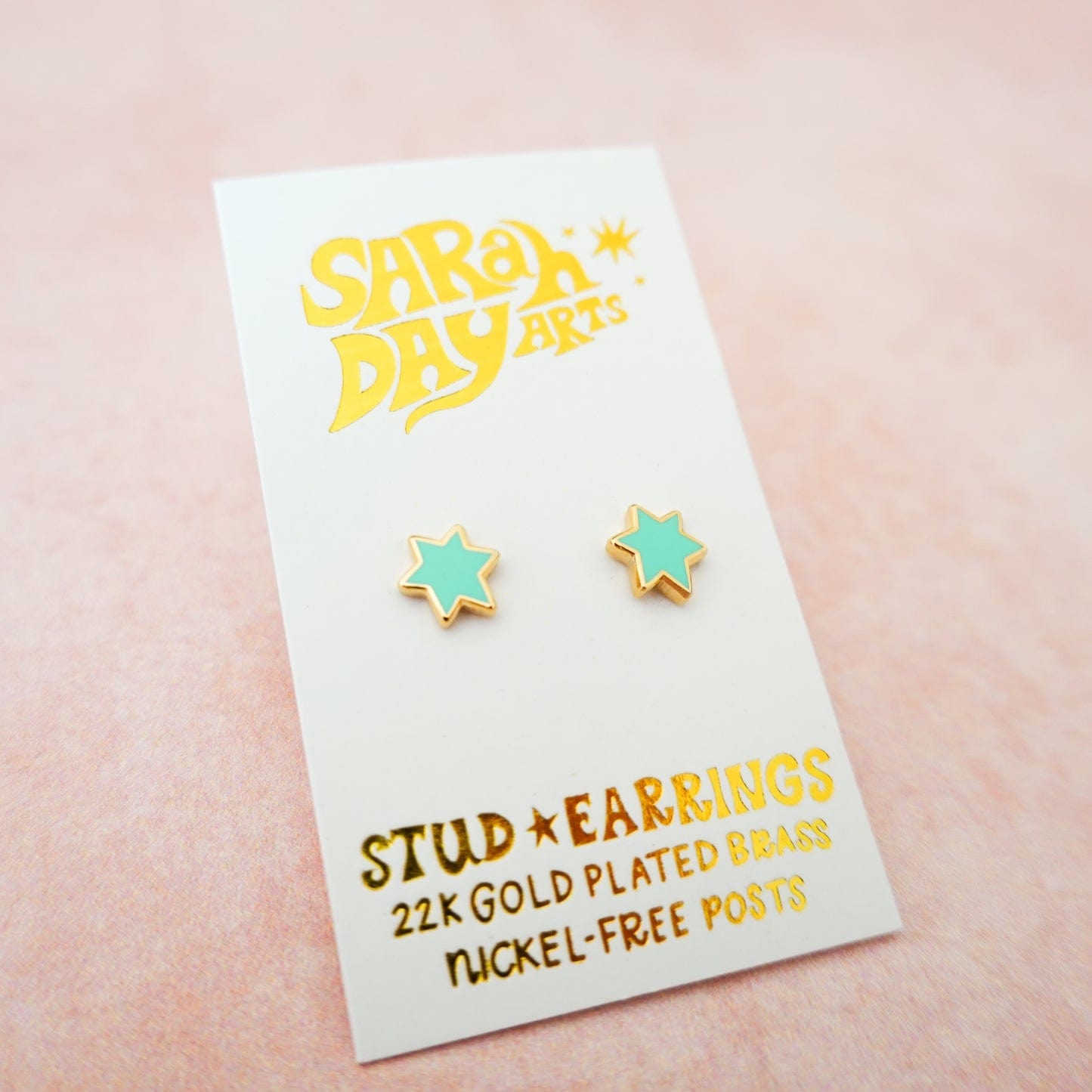 Mini Magen David Stud Earrings - Aqua、mySite、topwebapps