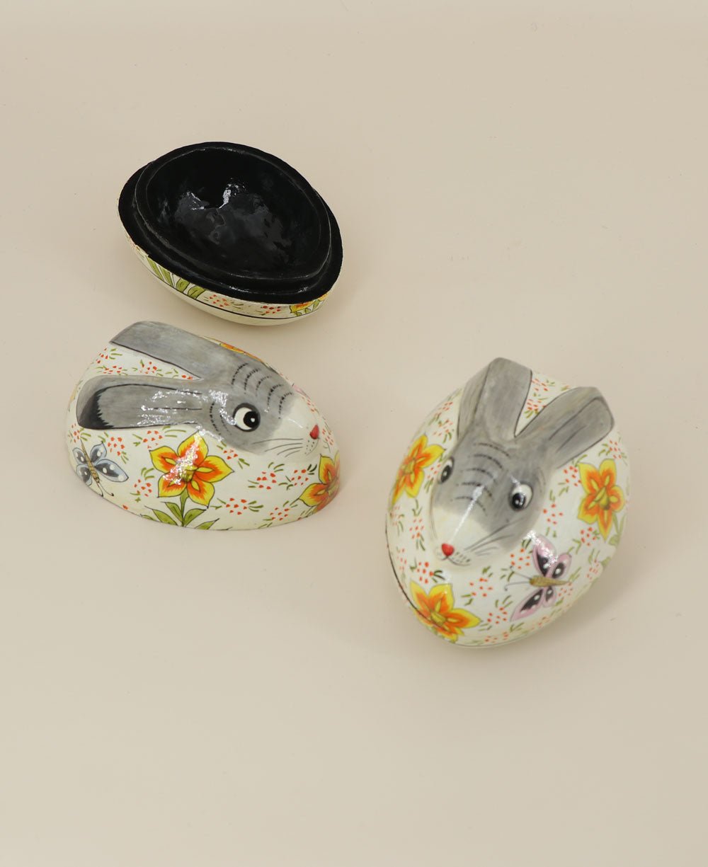 Fairtrade Floral Colorful Rabbit Trinket Box、mySite、topwebapps