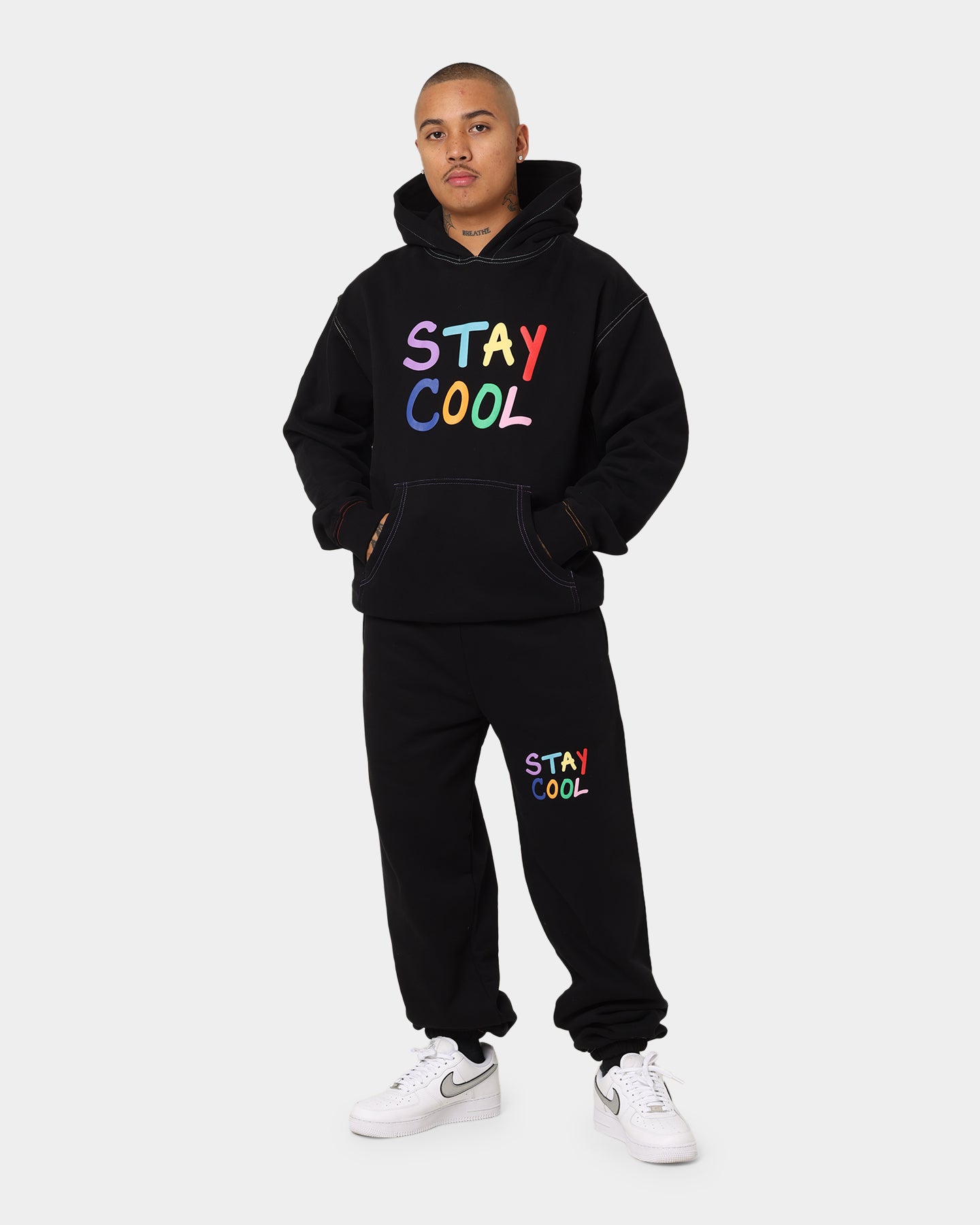 STAYCOOLNYC Puff Paint Sweat Pants Black、mySite、zt4zffjzw