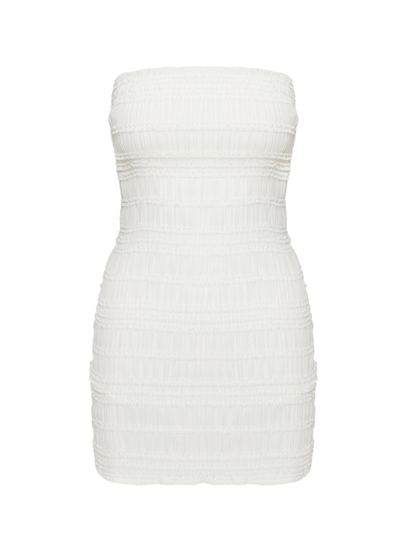 Edisun Strapless Mini Dress White、mySite、solidvoid