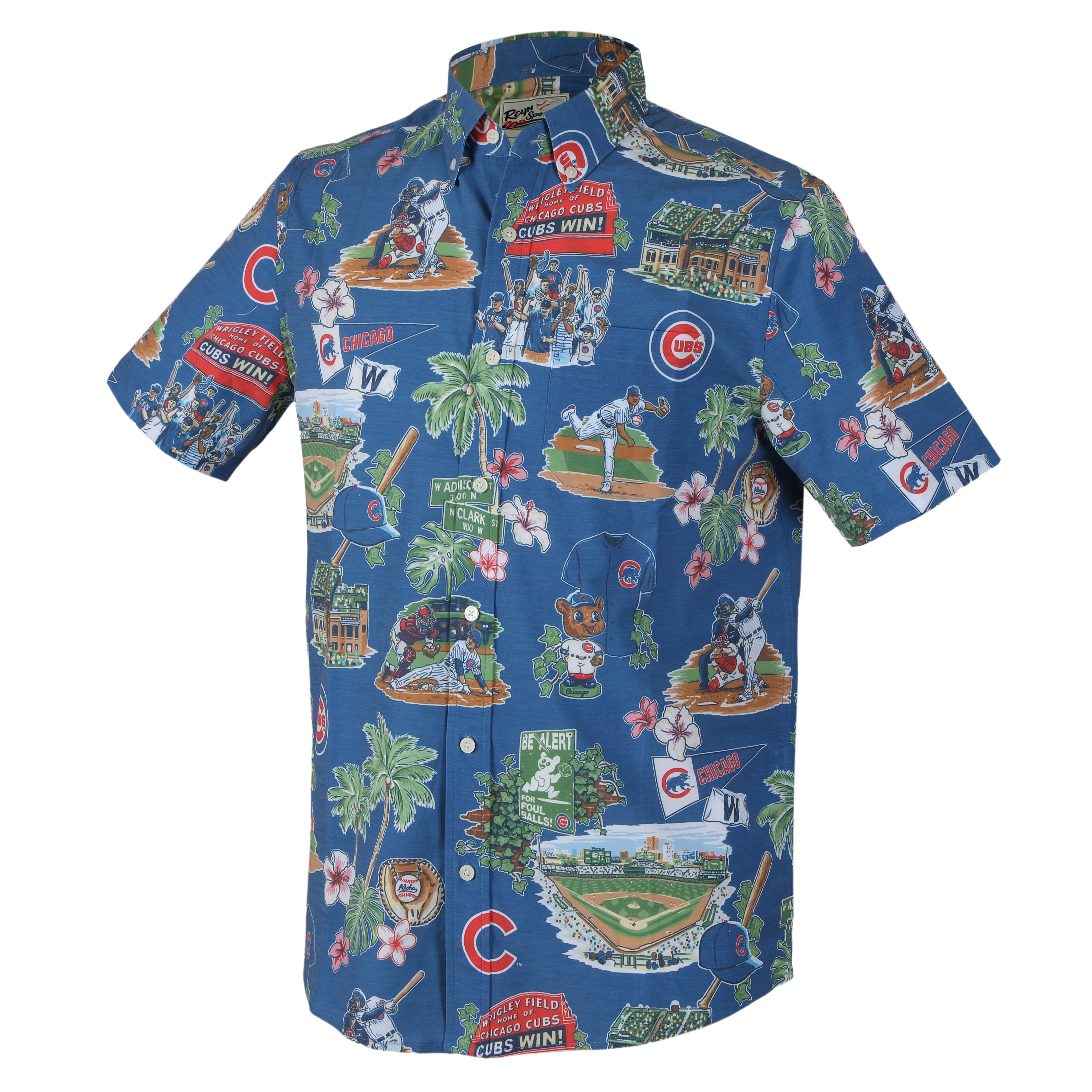 Chicago Cubs Men's Royal Scenic Button Down Shirt、mySite、vikingsvslions