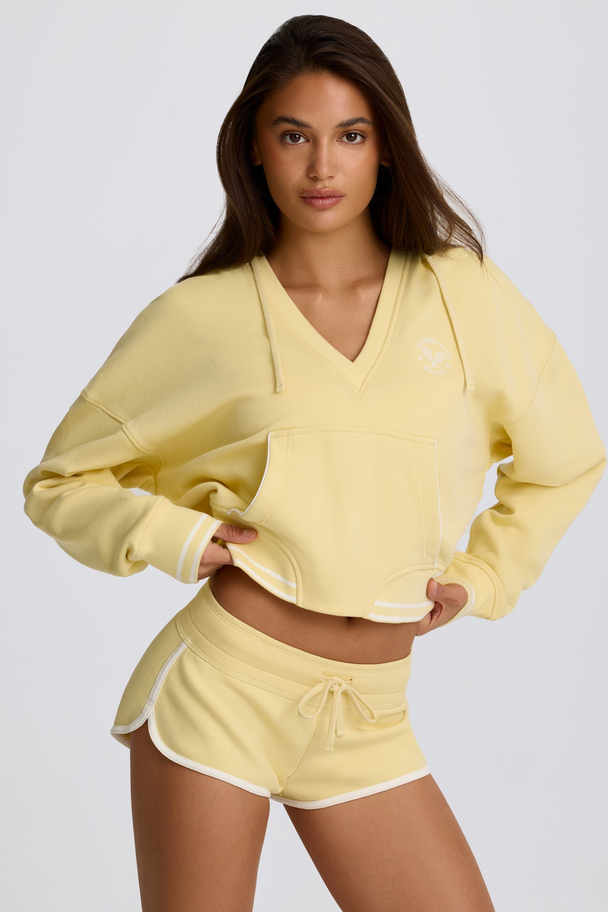  V-Neck Hoodie in Lemon、mySite、sugarbowlscore