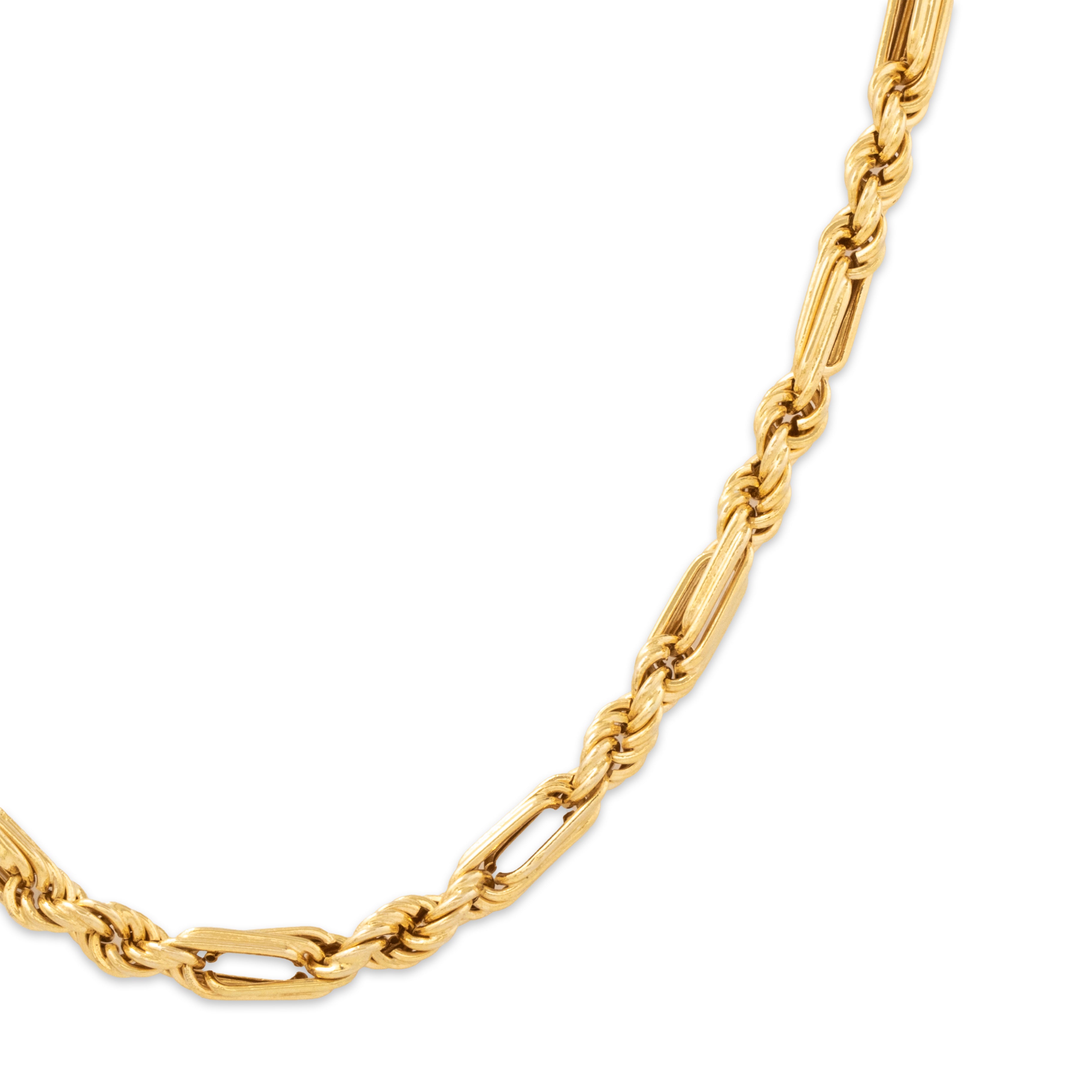 Vintage Italian 14k Yellow Gold Unique Rope Chain Necklace 18、mySite、hinf8tx79