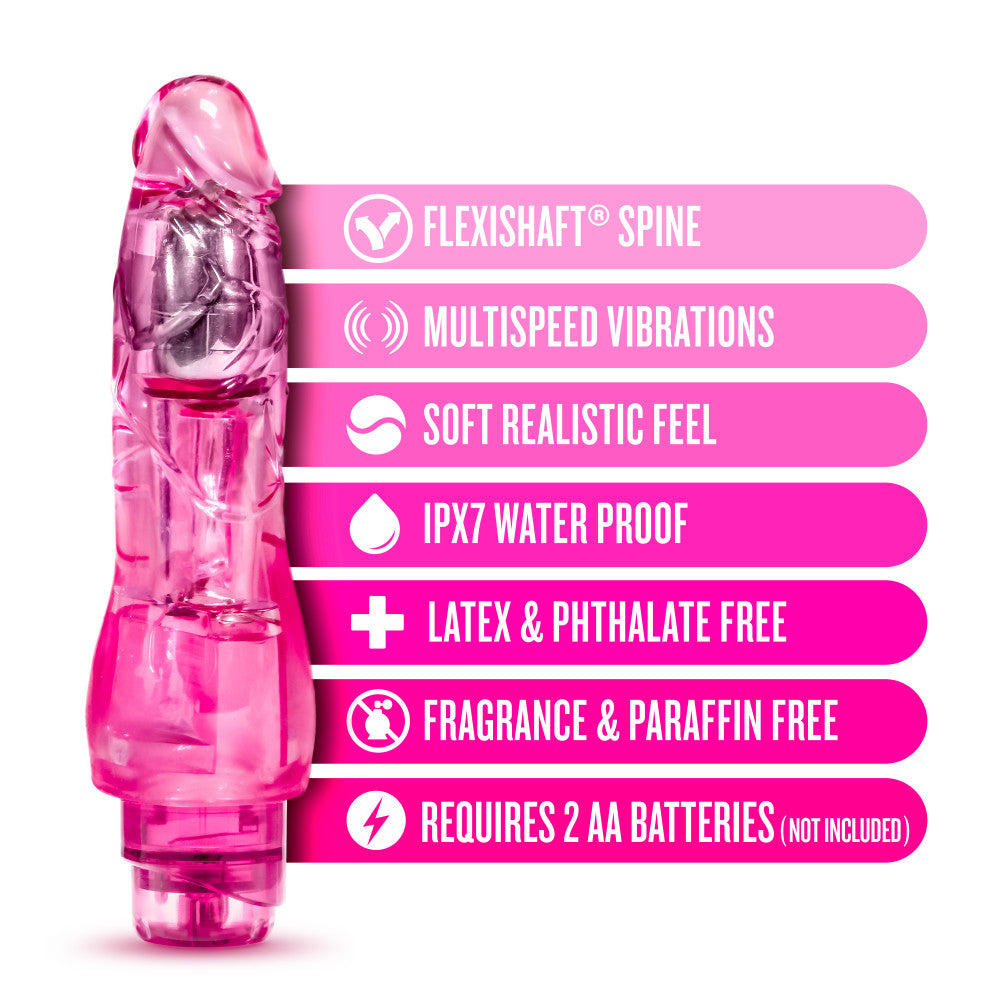 Naturally Yours By Blush® | Fantasy Vibe Realistic Pink 8.5-Inch Long Vibrating Dildo、mySite、bottomscart