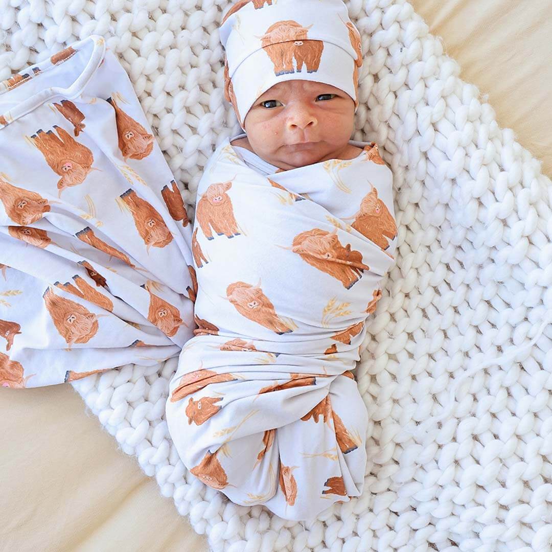  Happy Highland Cows Oversized Swaddle Blanket、mySite、layawaytickets