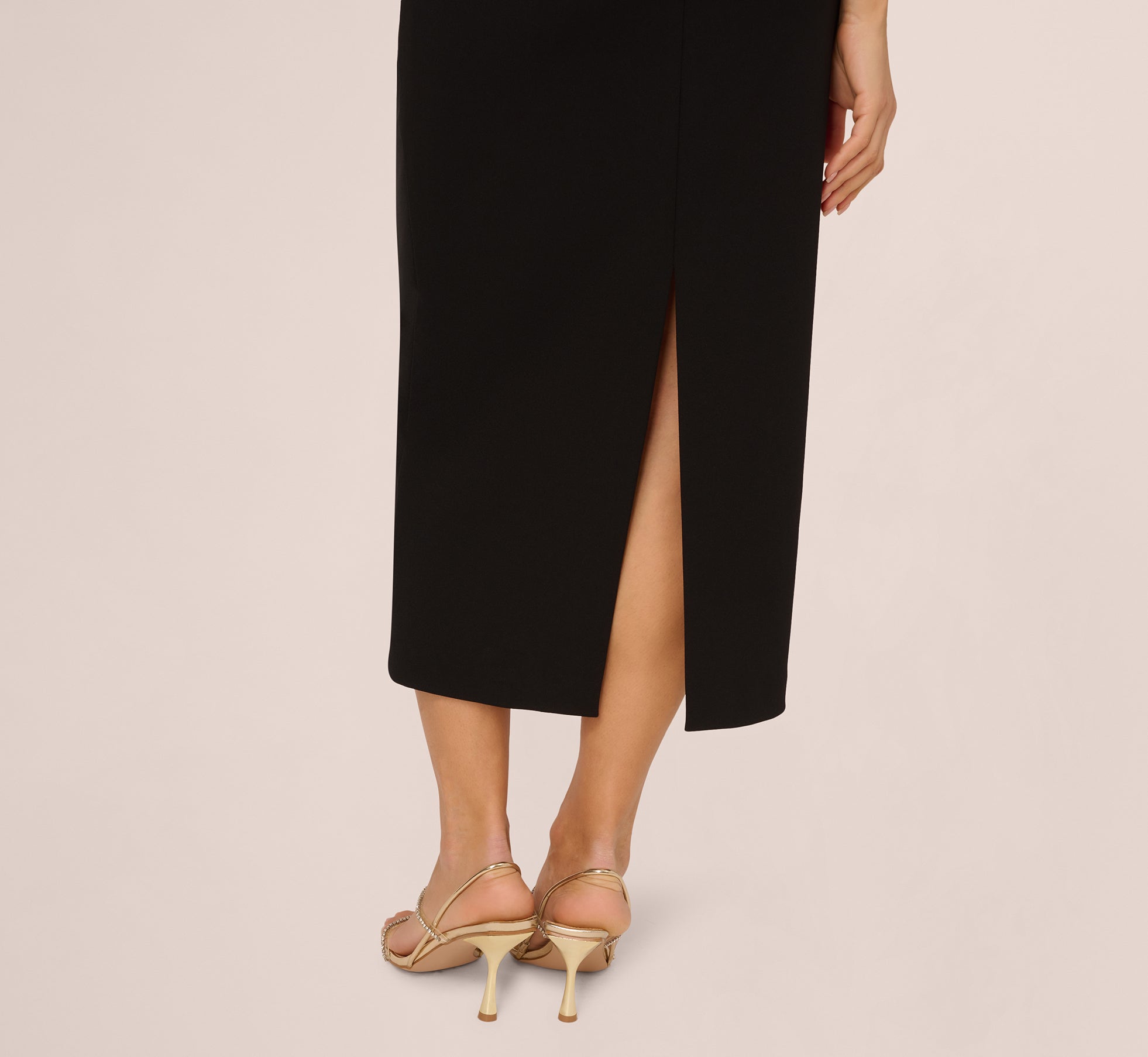 Halter Buckle Detail Midi Dress In Black、mySite、solidvoid