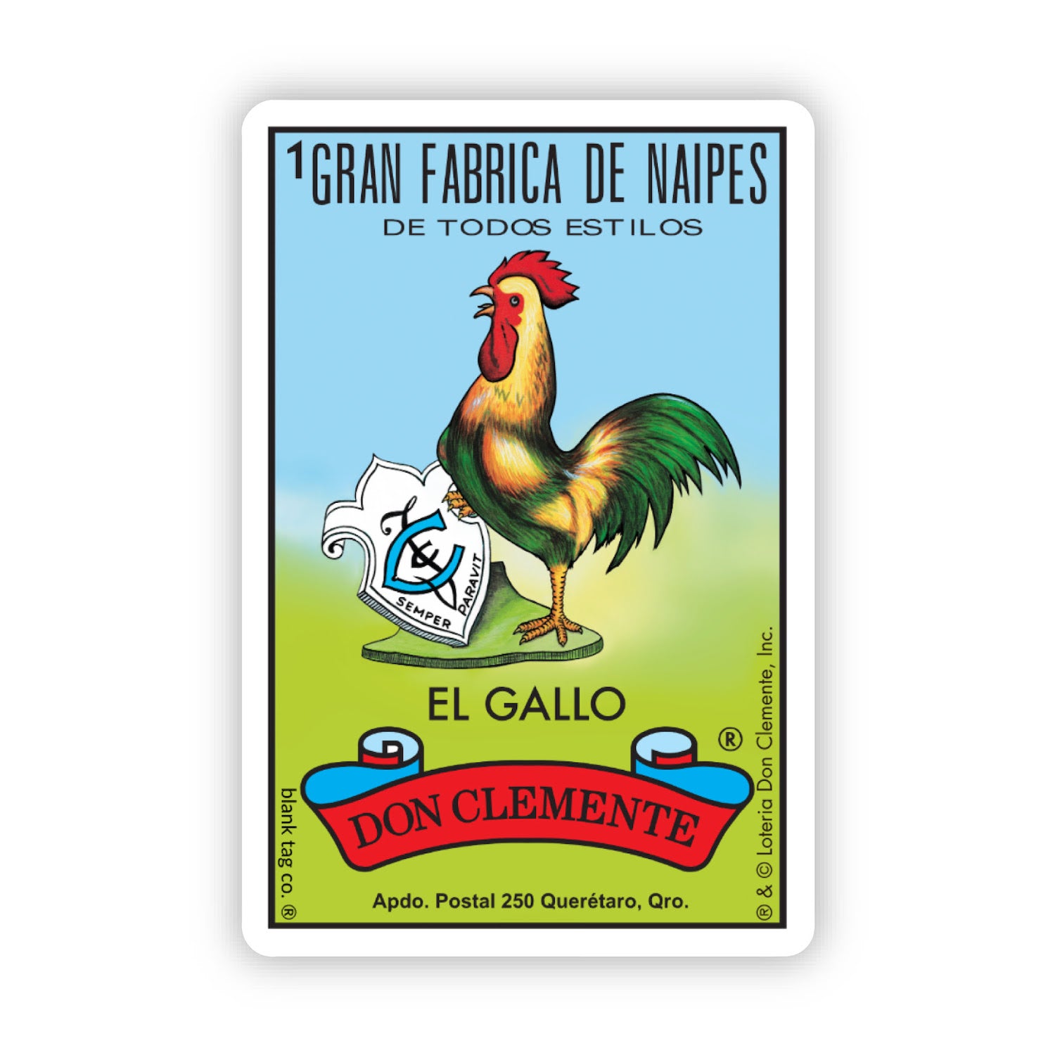 The Loteria El Gallo Vinyl Sticker Decal、mySite、ghnorth