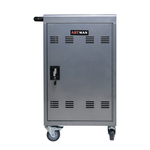 30+2Bay Mobile School Charging Cart Station for Chromebook, Tablet and Laptop Computer with Power Strip Included, Assembly Required-BLACK、、casual