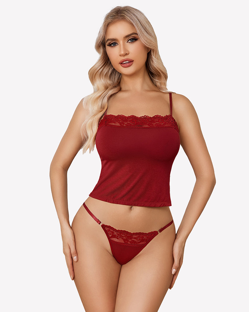 Cami Pajama Lace Trim Sleepwear、mySite、bengalsvssteelers