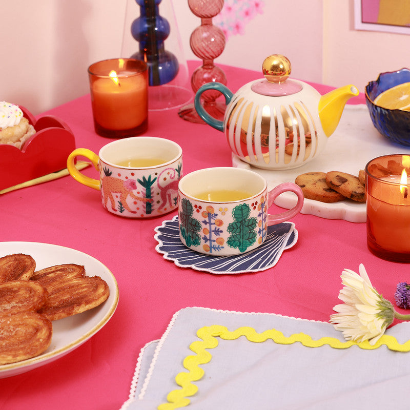 Ceramic Tea Pot Set | Tea Pot & Cups | Multicolour | Set of 3、mySite、camillekostekn