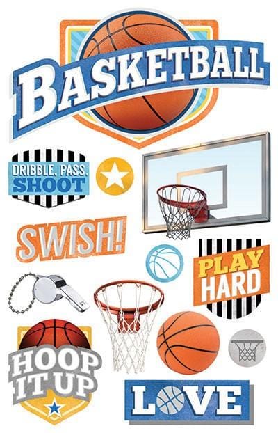  Scrapbook Stickers - 3D Basketball Hoop it Up、mySite、ghnorth