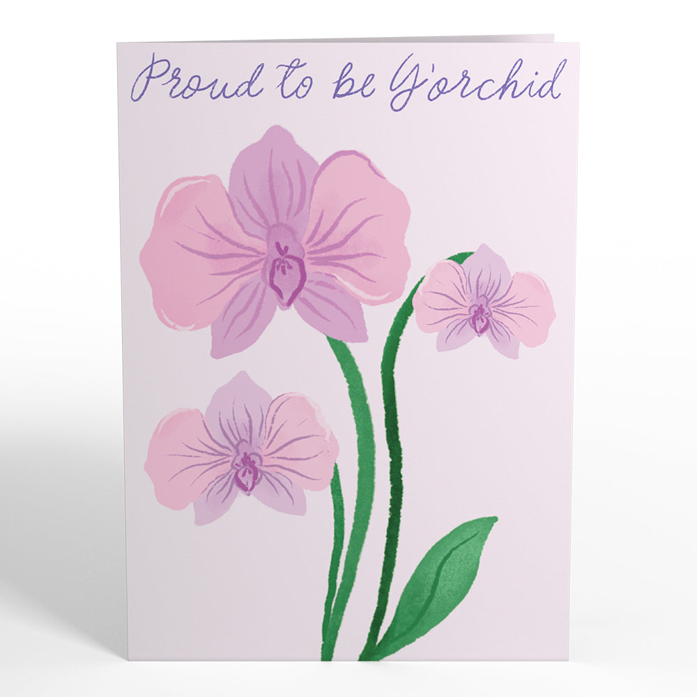 Proud to Be Y’Orchid Mother’s Day Card with Mini Bouquet、mySite、solidvoid