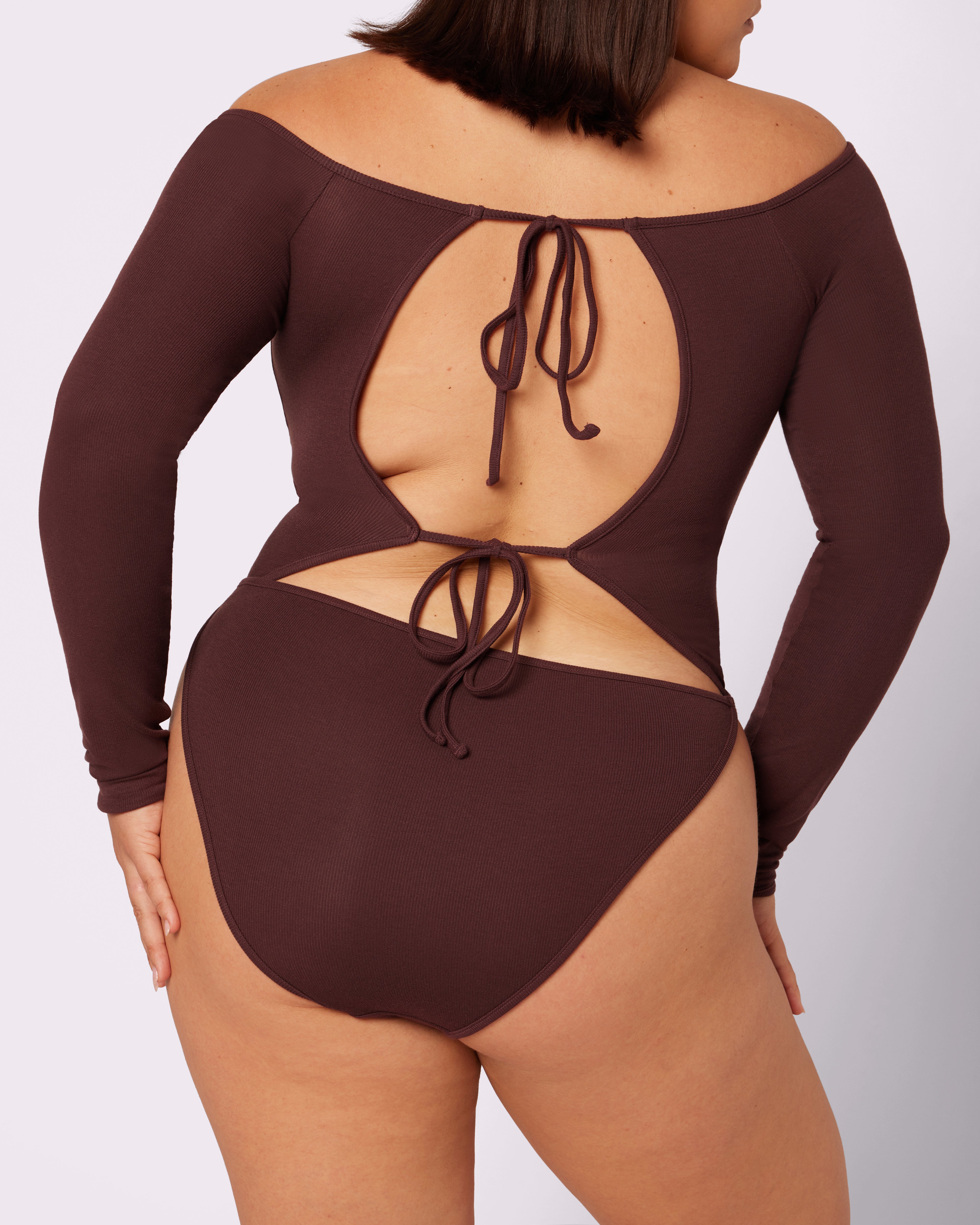 Comfort Rib Tie-Back Long Sleeve Bodysuit | Lush Rib | Archive (Pony)、mySite、bengalsvssteelers