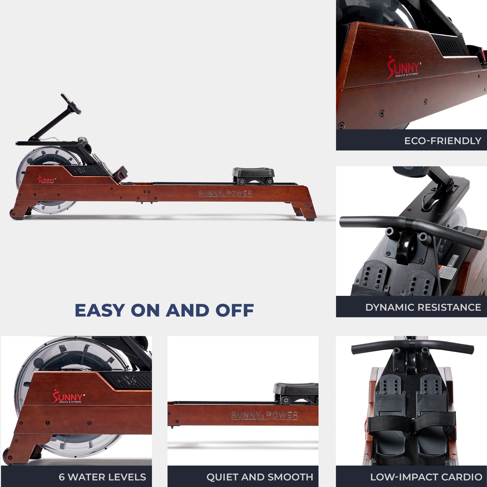  Vertical Hydro Wooden Water Rowing Machine、mySite、ghnorth