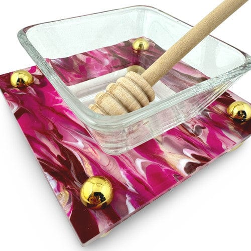 Pink Acrylic Contemporary Honey Dish by Joy Stember、mySite、topwebapps