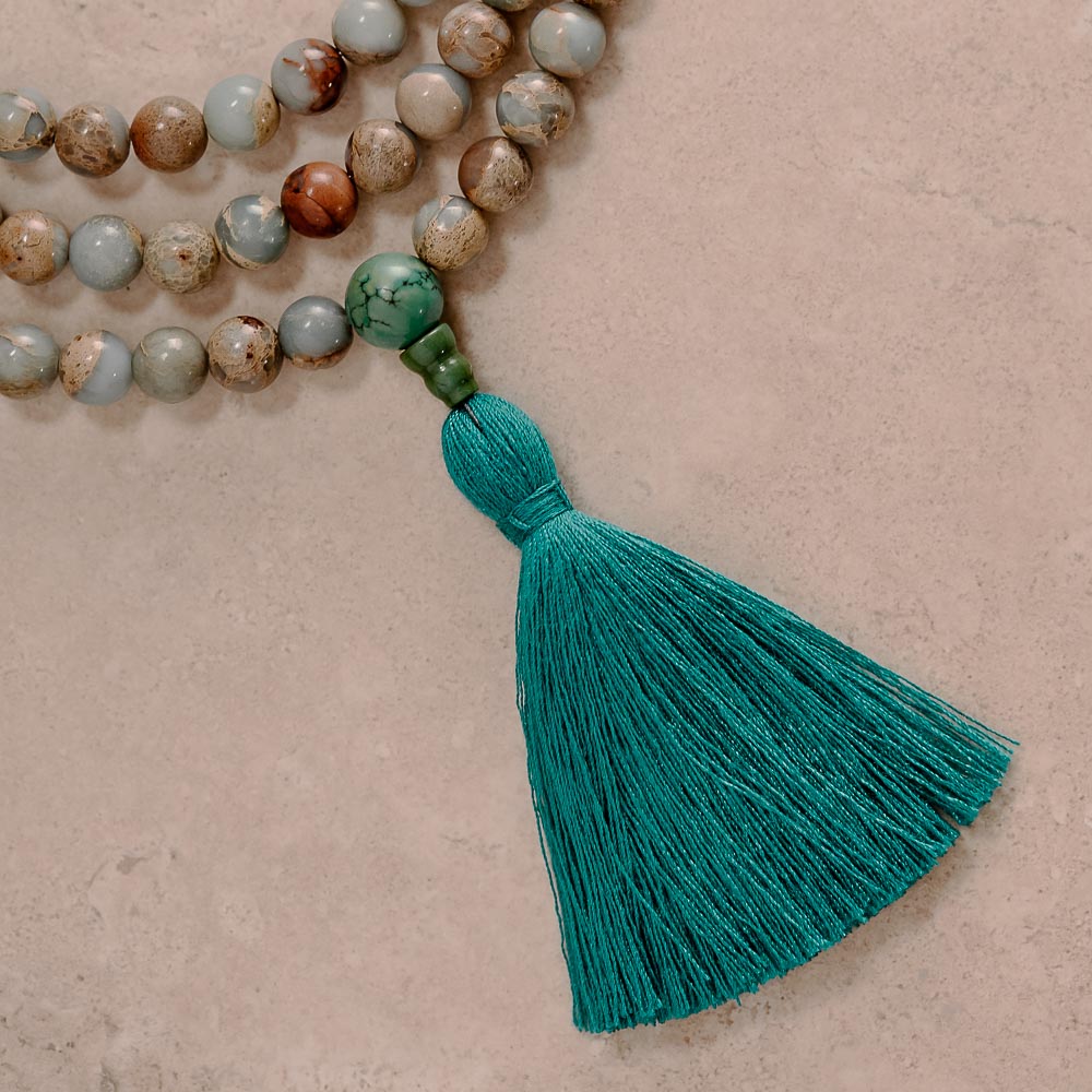 African Opal & Turquoise Mala, 108 Beads、mySite、topwebapps