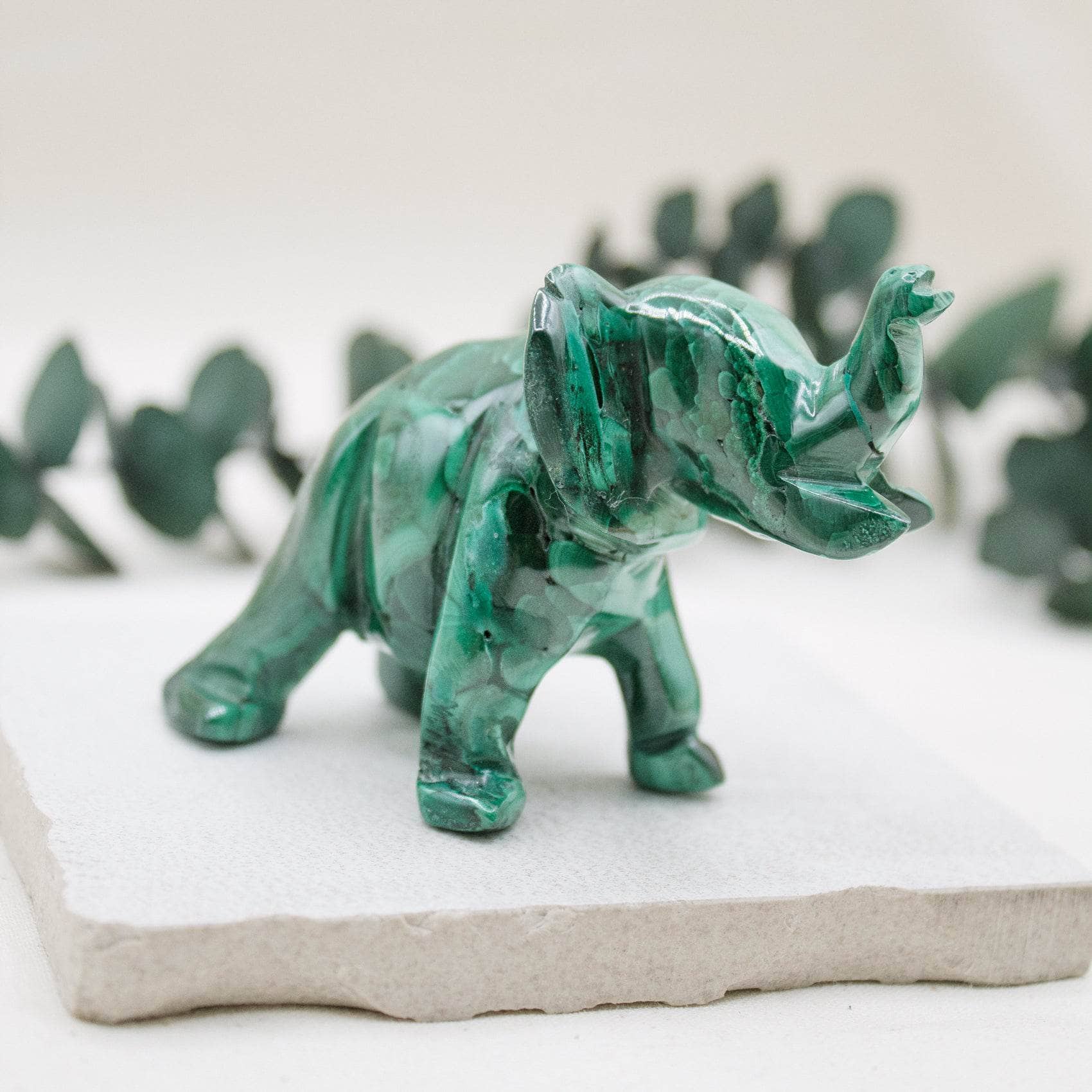 Genuine Malachite Elephants - Hand Carved - 1 of a Kind、mySite、hinf8tx79