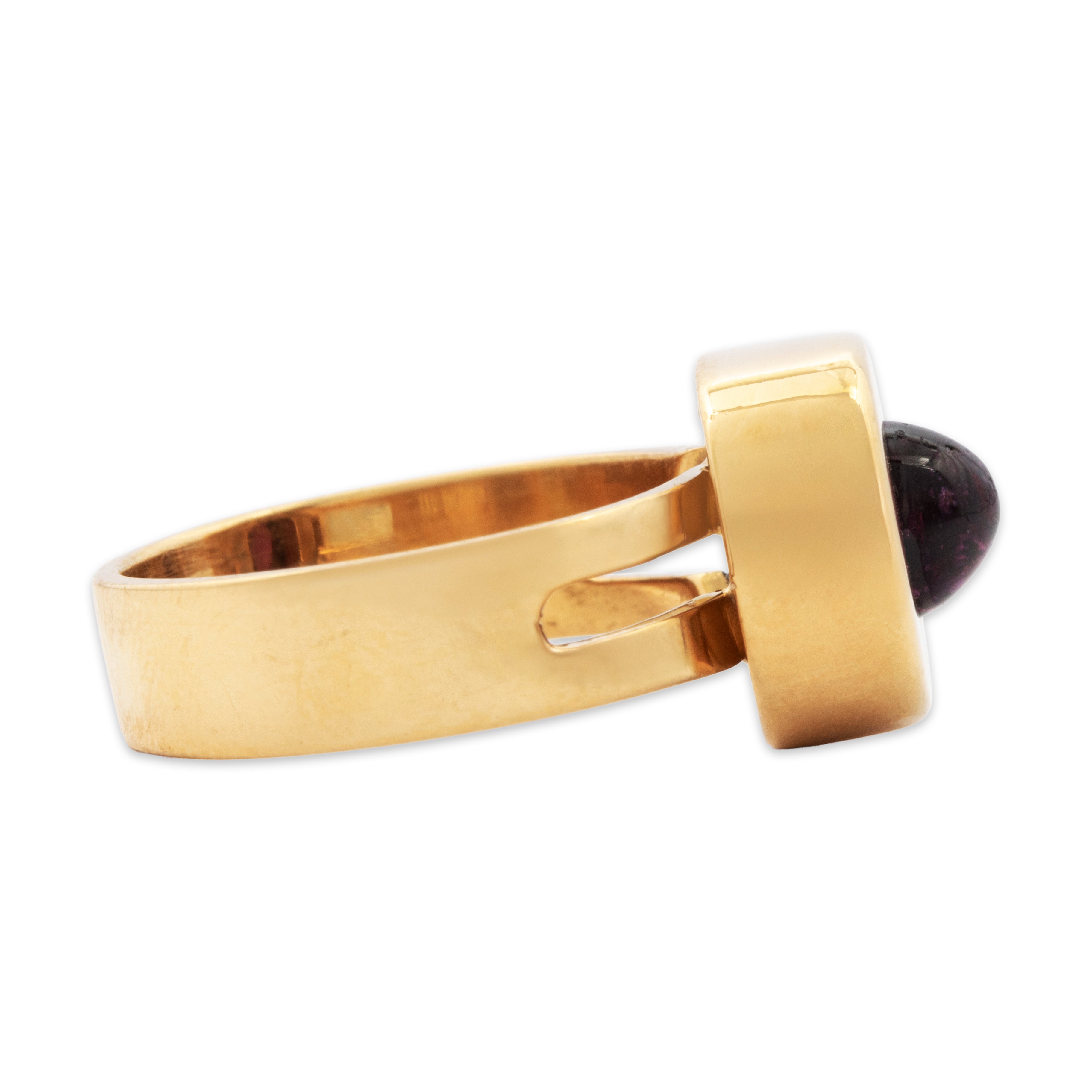 Vintage Heavy 18k Yellow Gold 1.44ct Rhodolite Garnet Modernist Ring 5.25、mySite、hinf8tx79