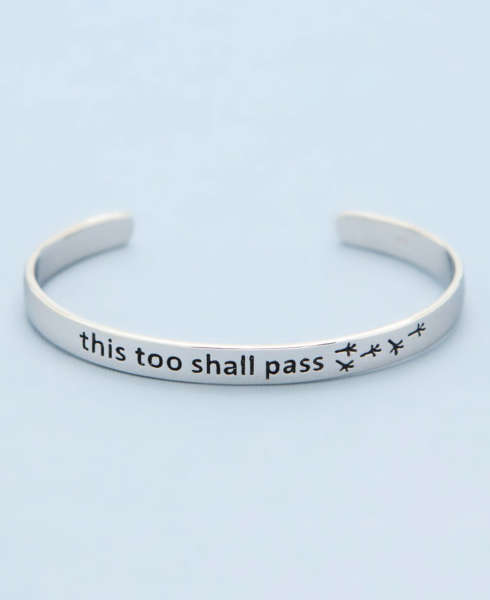 Sterling Silver This Too Shall Pass Mantra Bracelet、mySite、topwebapps