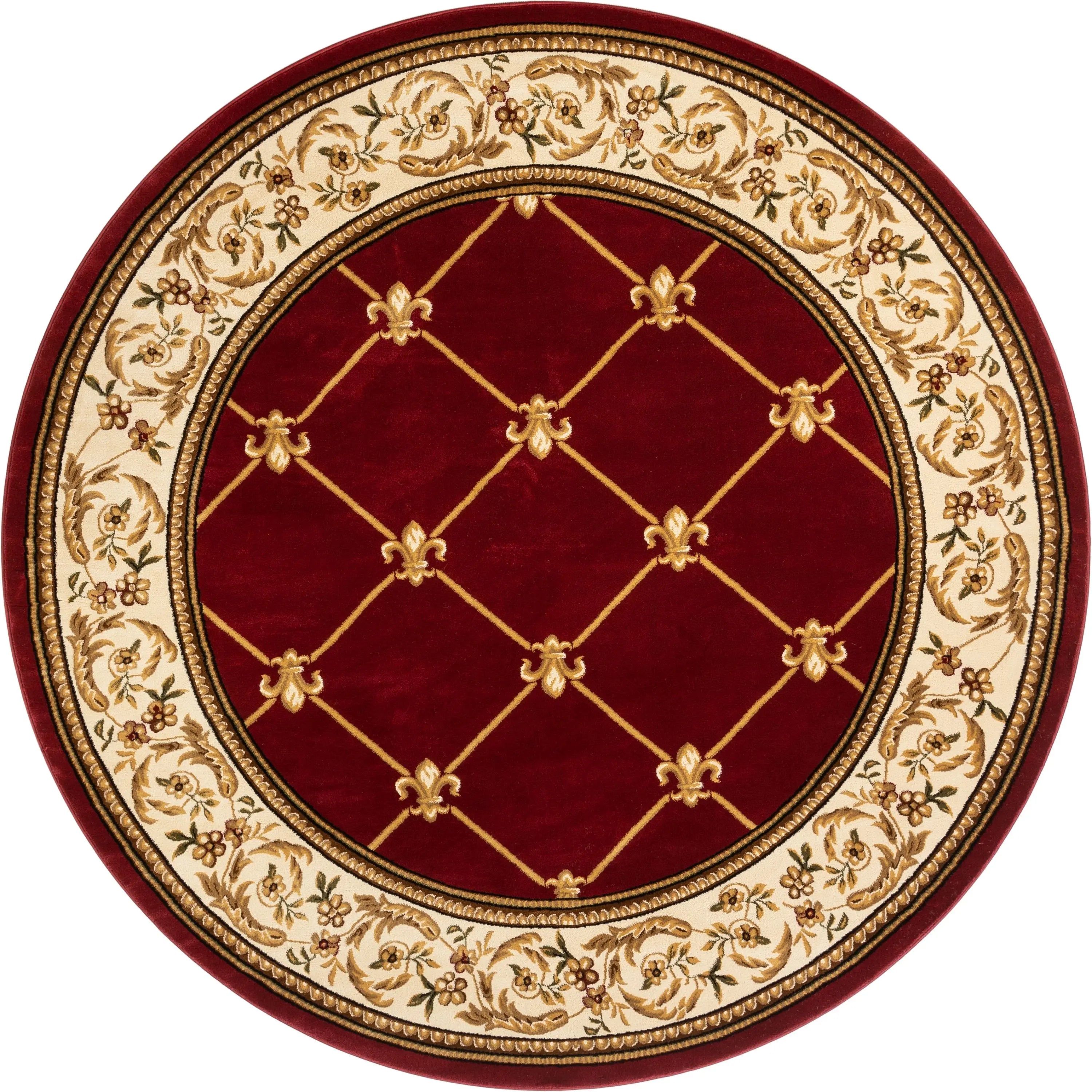 Fleur De Lis Red Formal Rug、mySite、gigharbornorthrealestate