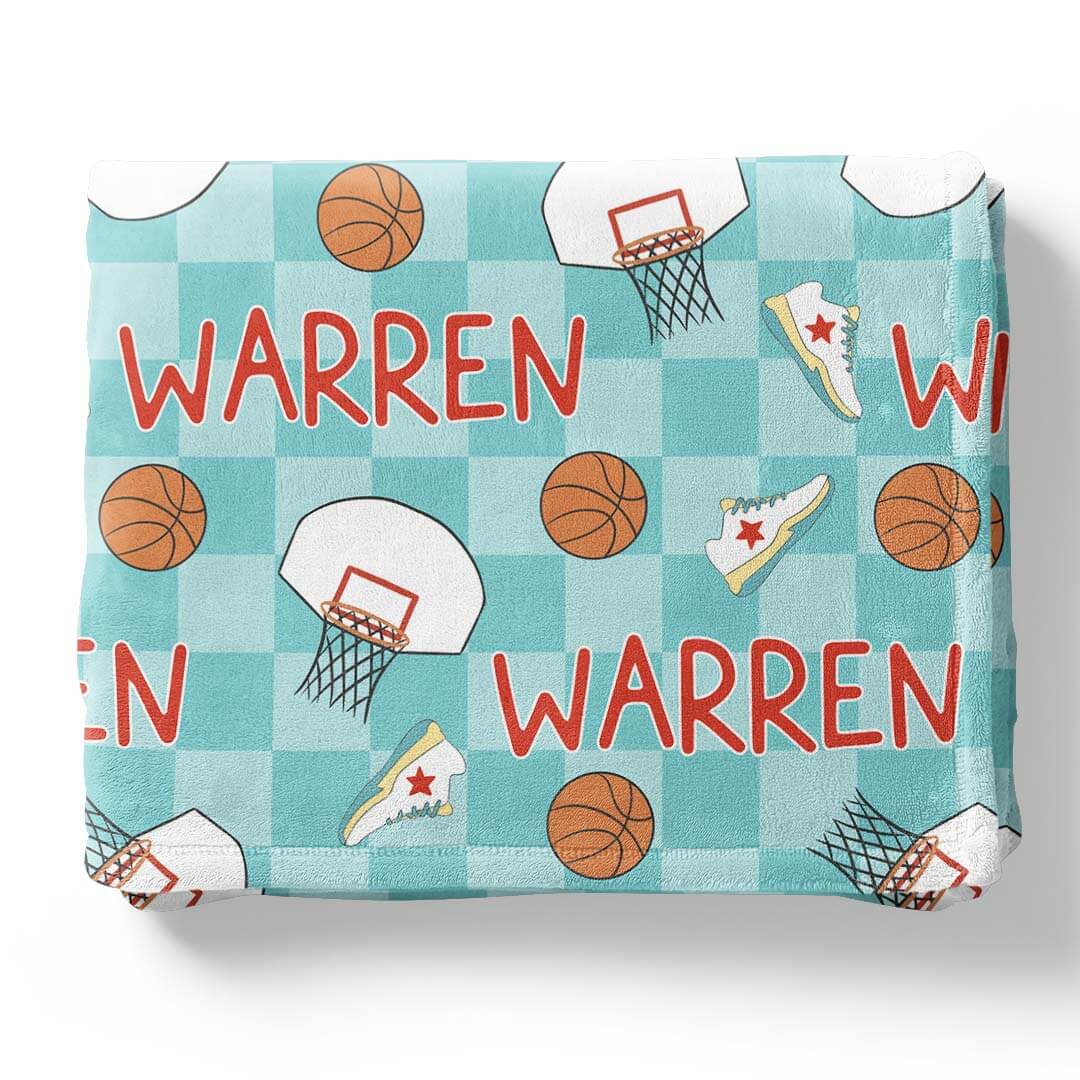  Basketball Star Personalized Kids Blanket、mySite、layawaytickets