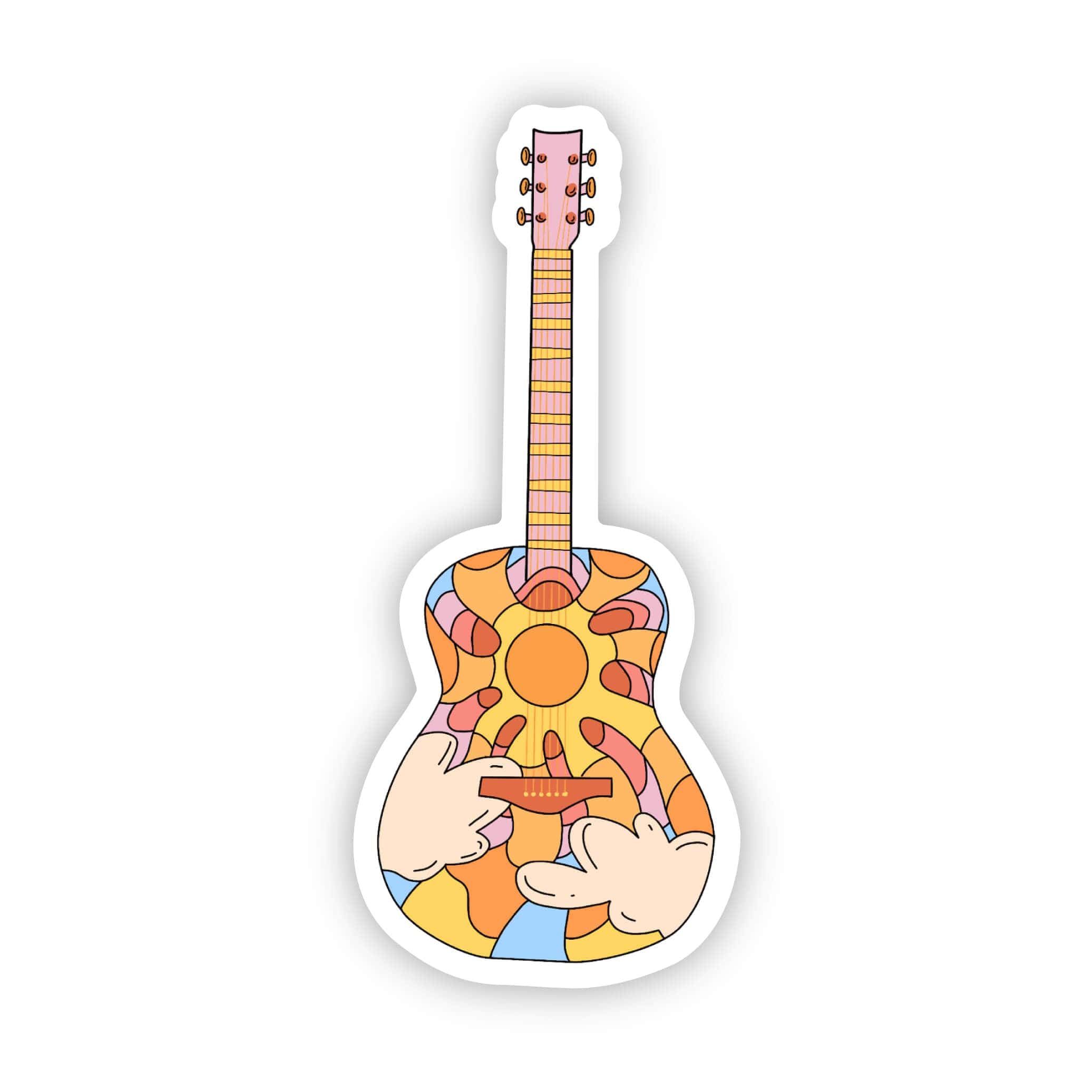  Colorful Acoustic Guitar Sticker、mySite、ghnorth