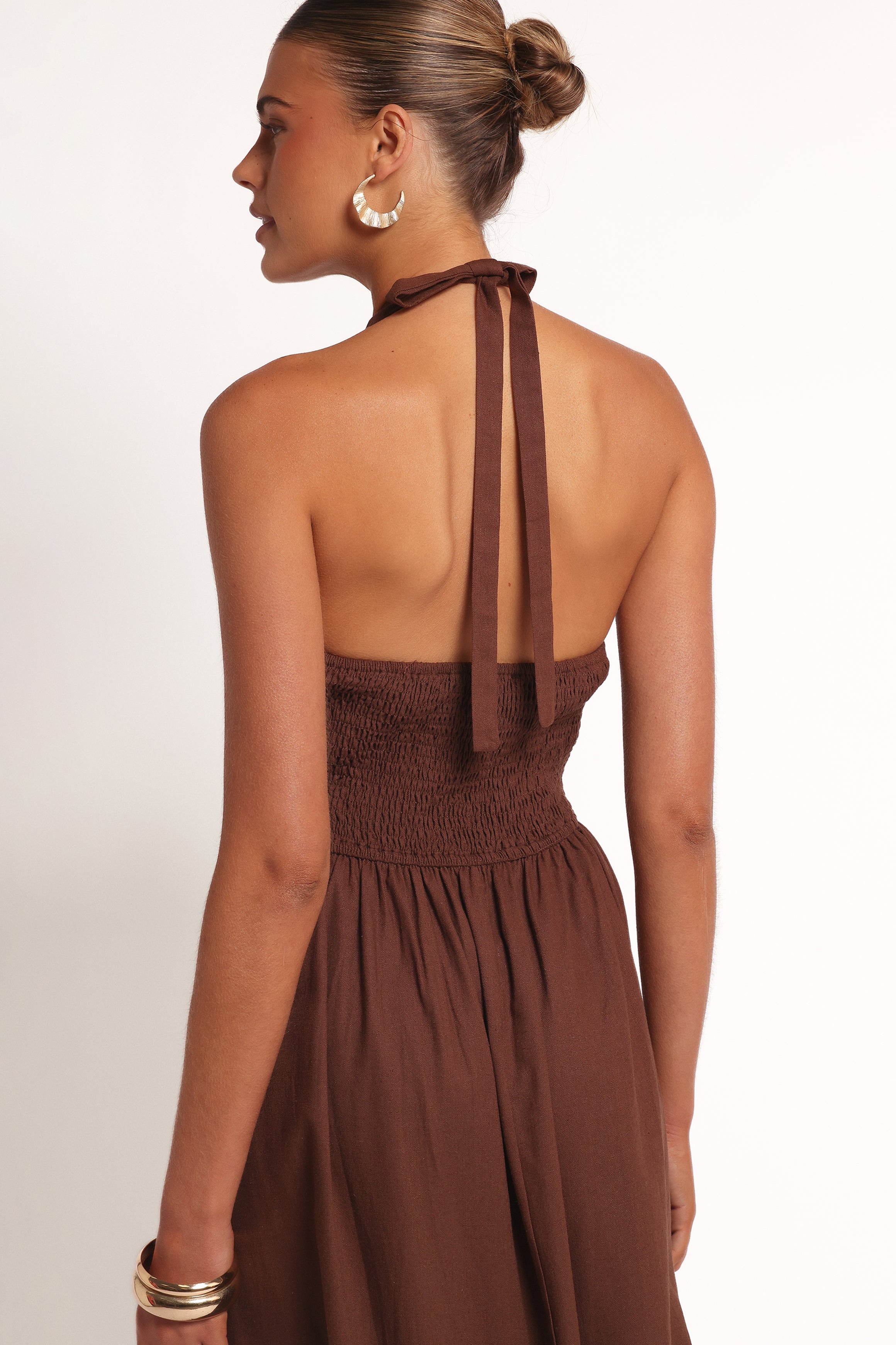  Marie Halterneck Maxi Dress - Chocolate、mySite、sugarbowlscore