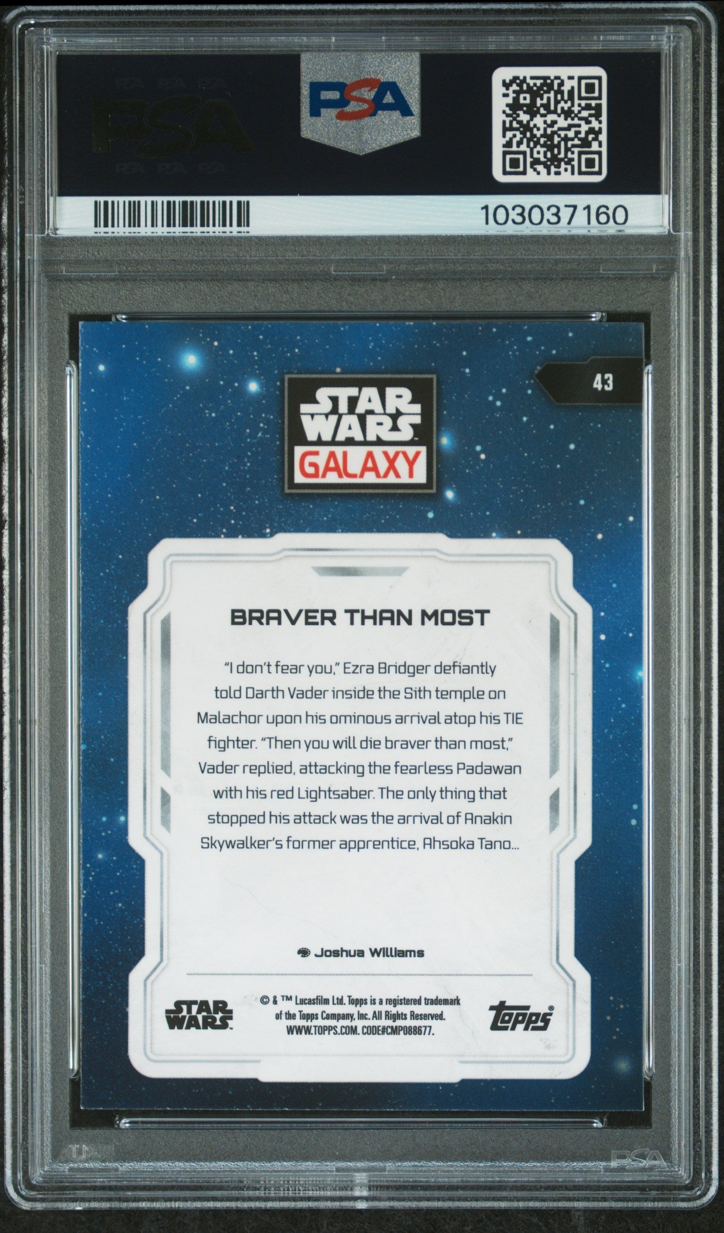 Braver Than Most #43 Mini Diamond PSA 9 Topps Chrome Star Wars Galaxy 2024、mySite、waistdrama