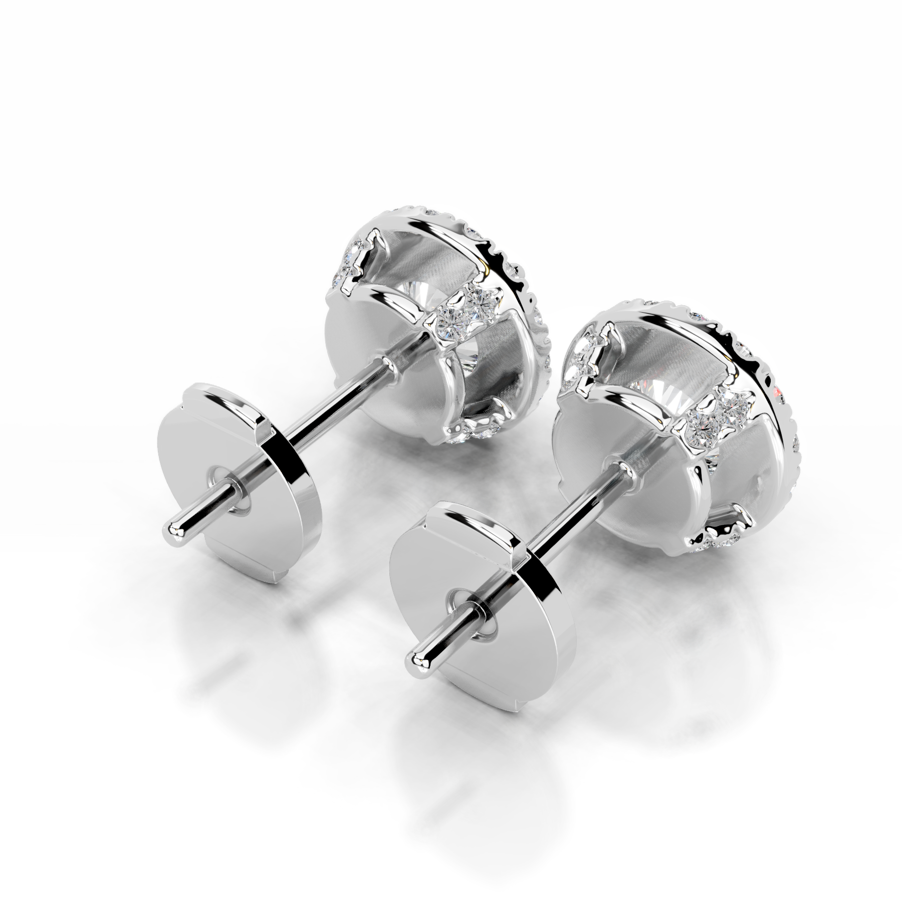Isla Diamond Halo Earrings (5 Carat) -14K White Gold、mySite、hinf8tx79