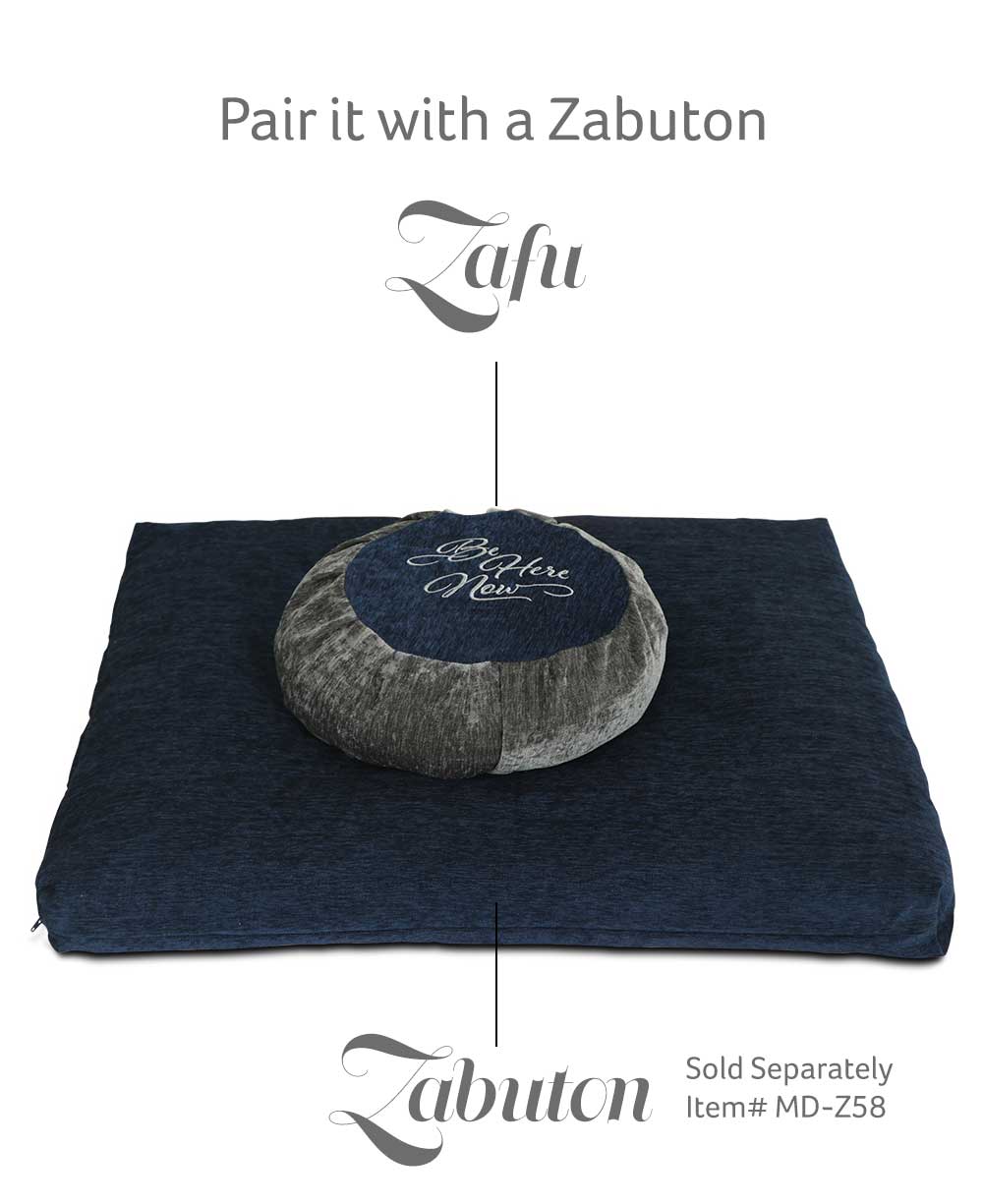 Be Here Now Grey Blue Meditation Zafu Cushion、mySite、topwebapps